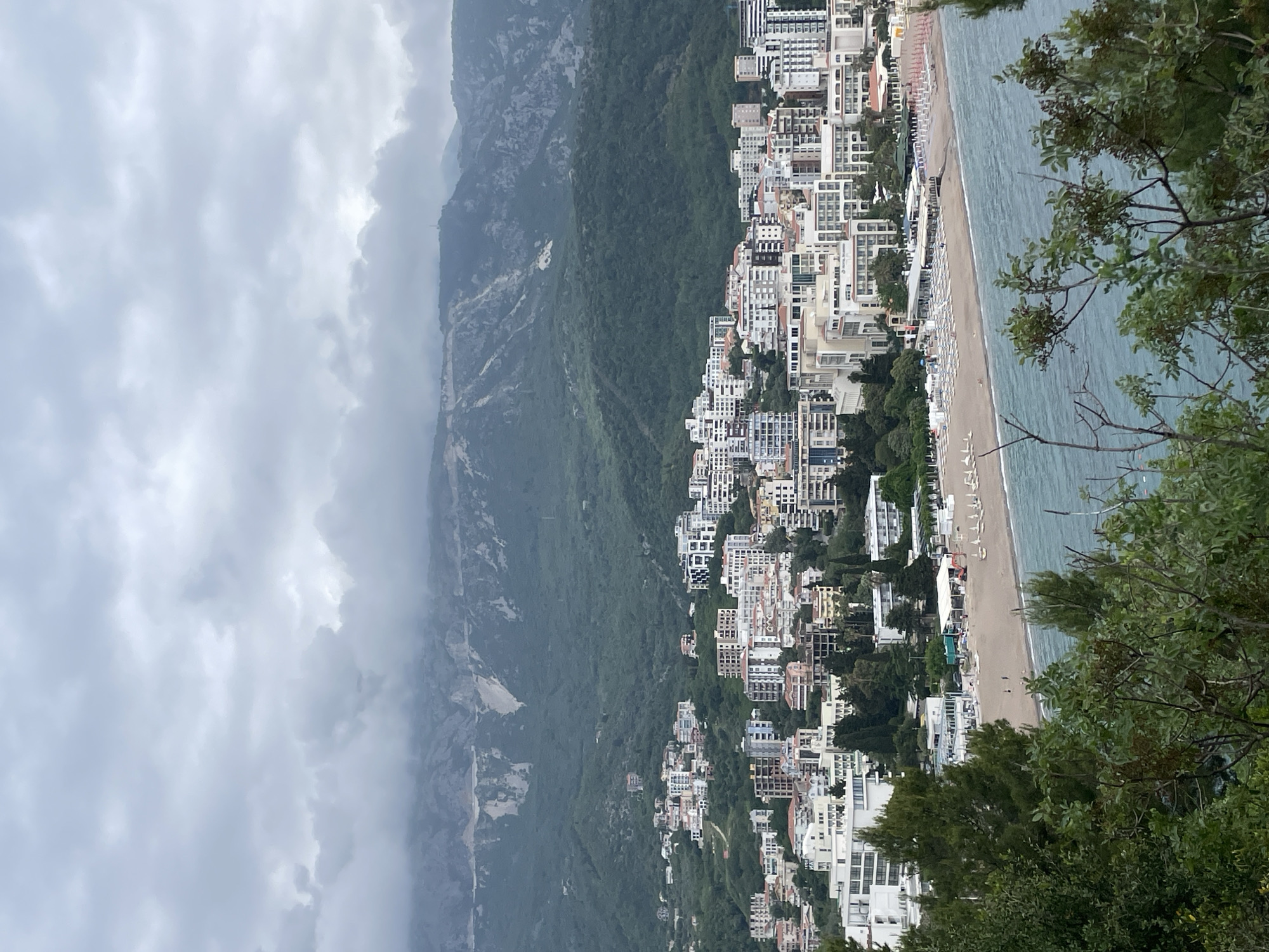 Cloudy day observed in coastal Rafailovići, Montenegro