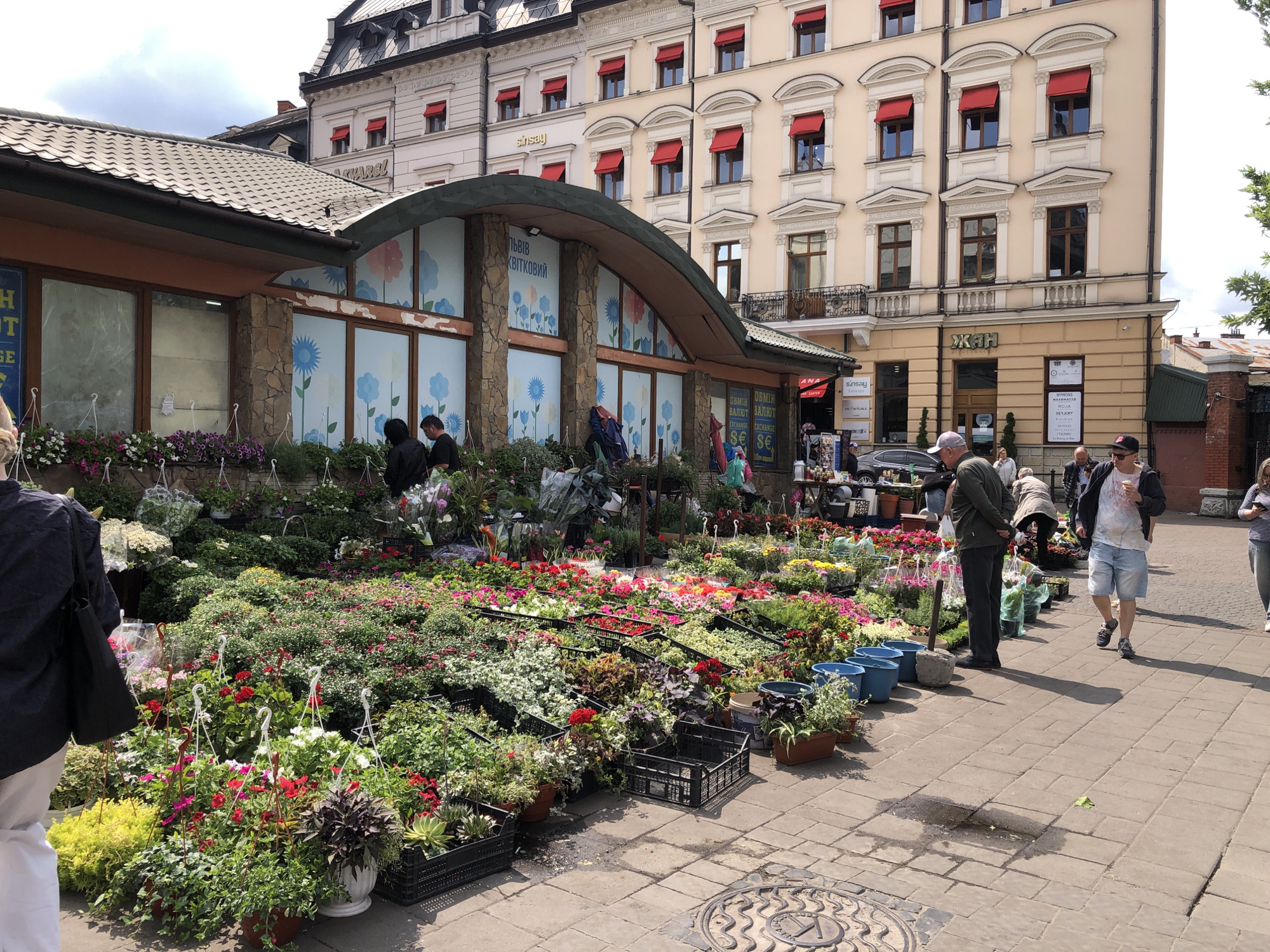 Morning street life across Lviv's historic old town