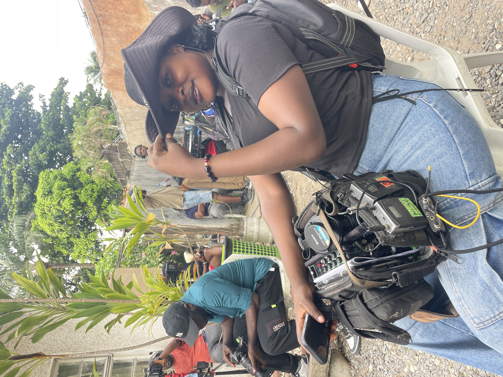 Film crew shoots outdoor production in Lagos, Nigeria