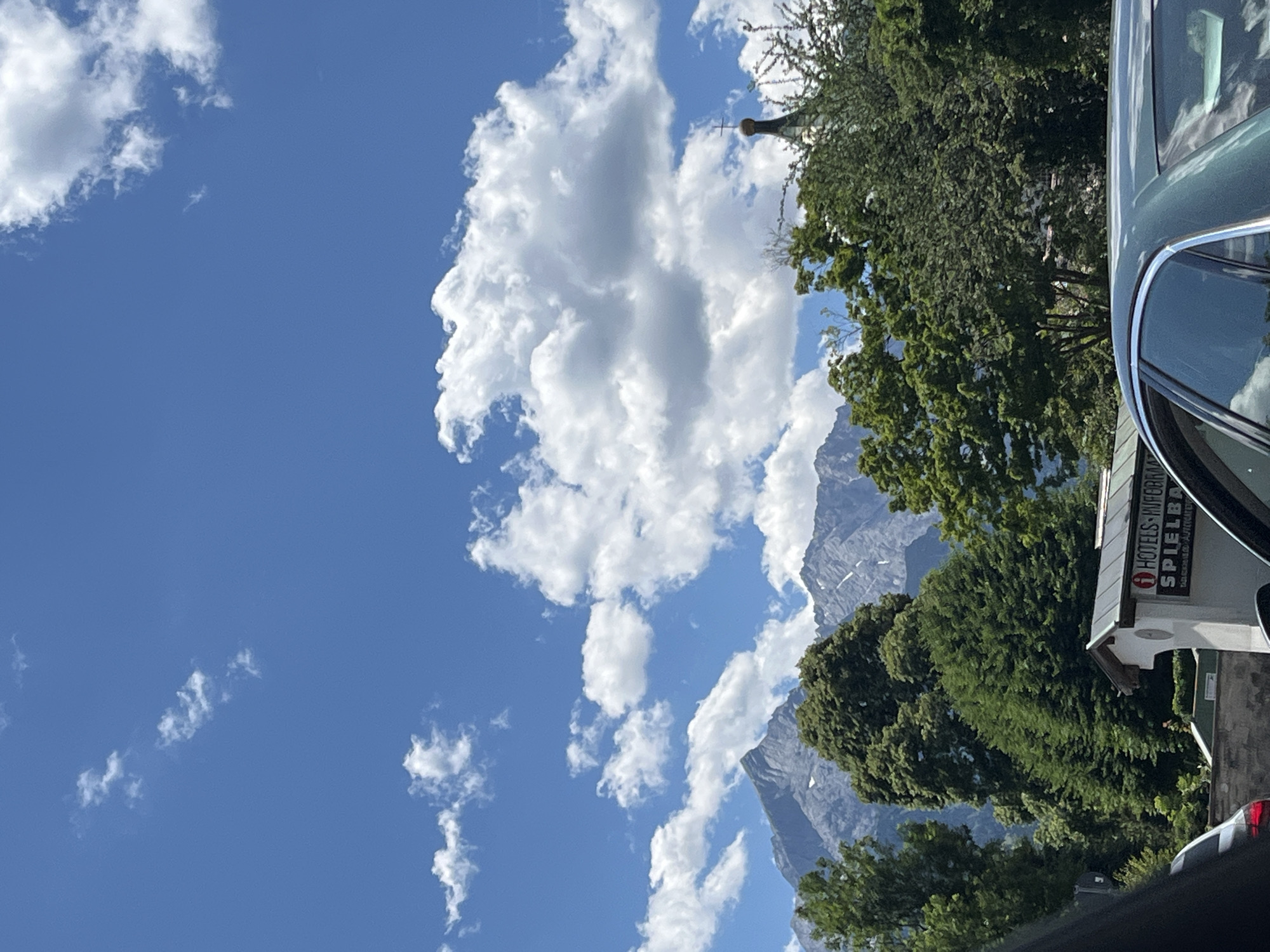 Street-level views of Garmisch-Partenkirchen on a sunny Alpine afternoon