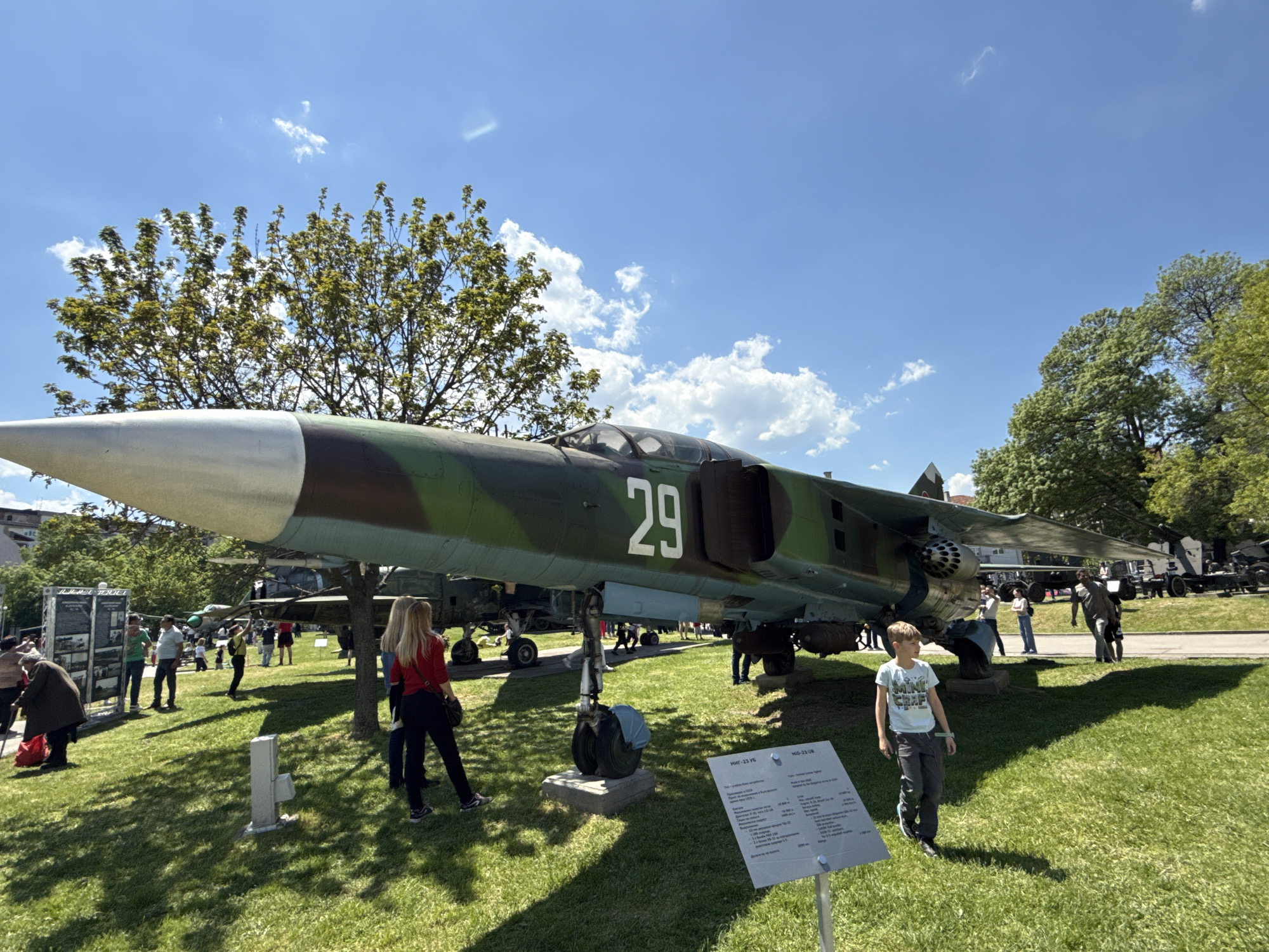 Military aircraft and vehicles draw crowds at Sofia exhibition