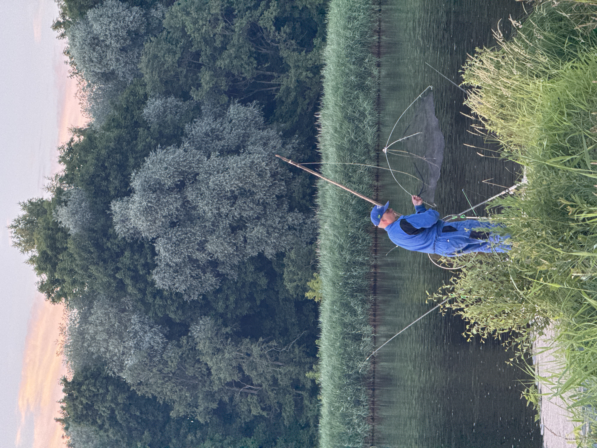 Sunset evening on the Gauja River — fishing and swimming