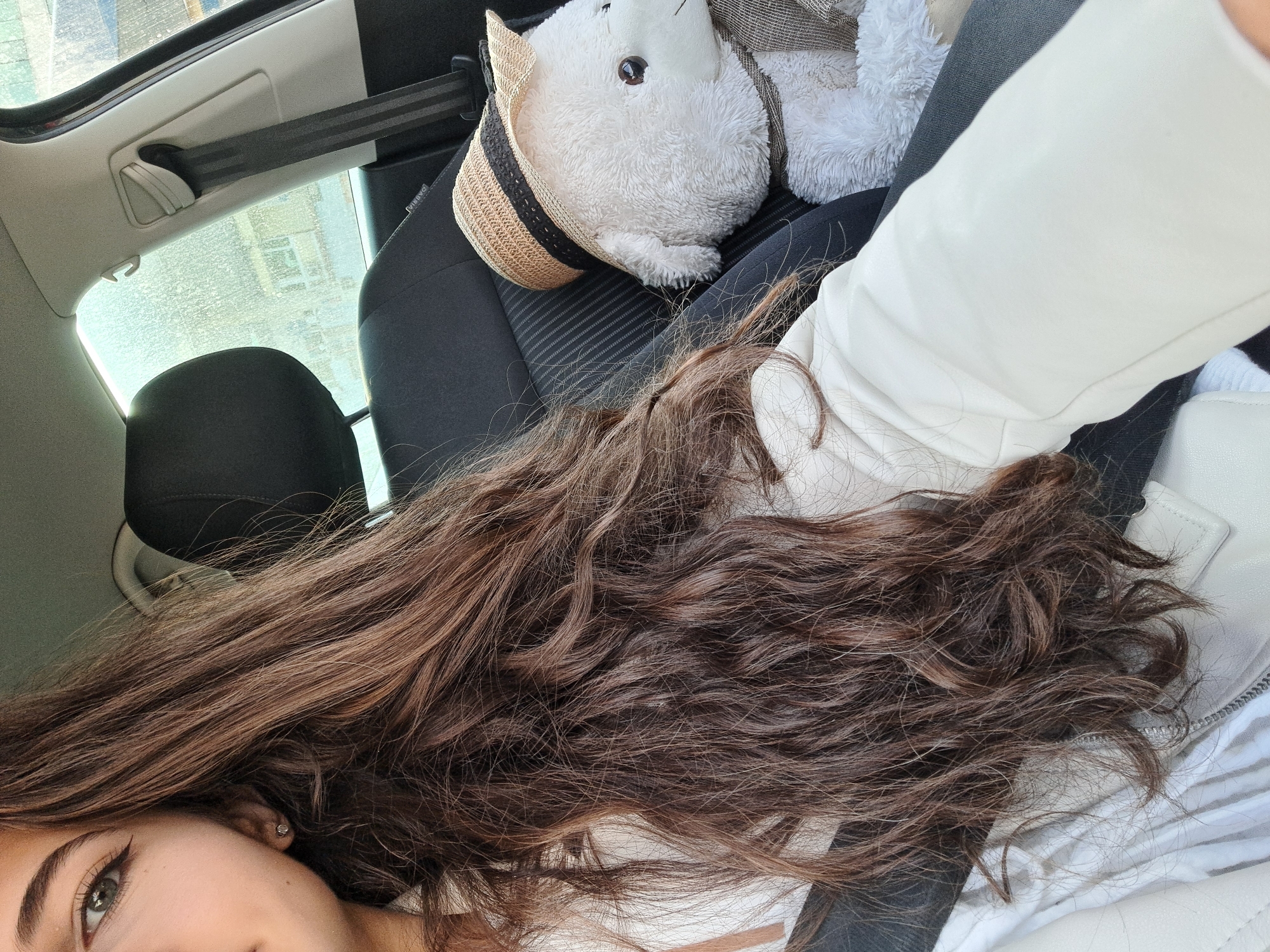 Woman passenger observed in morning traffic in Lozen, Bulgaria