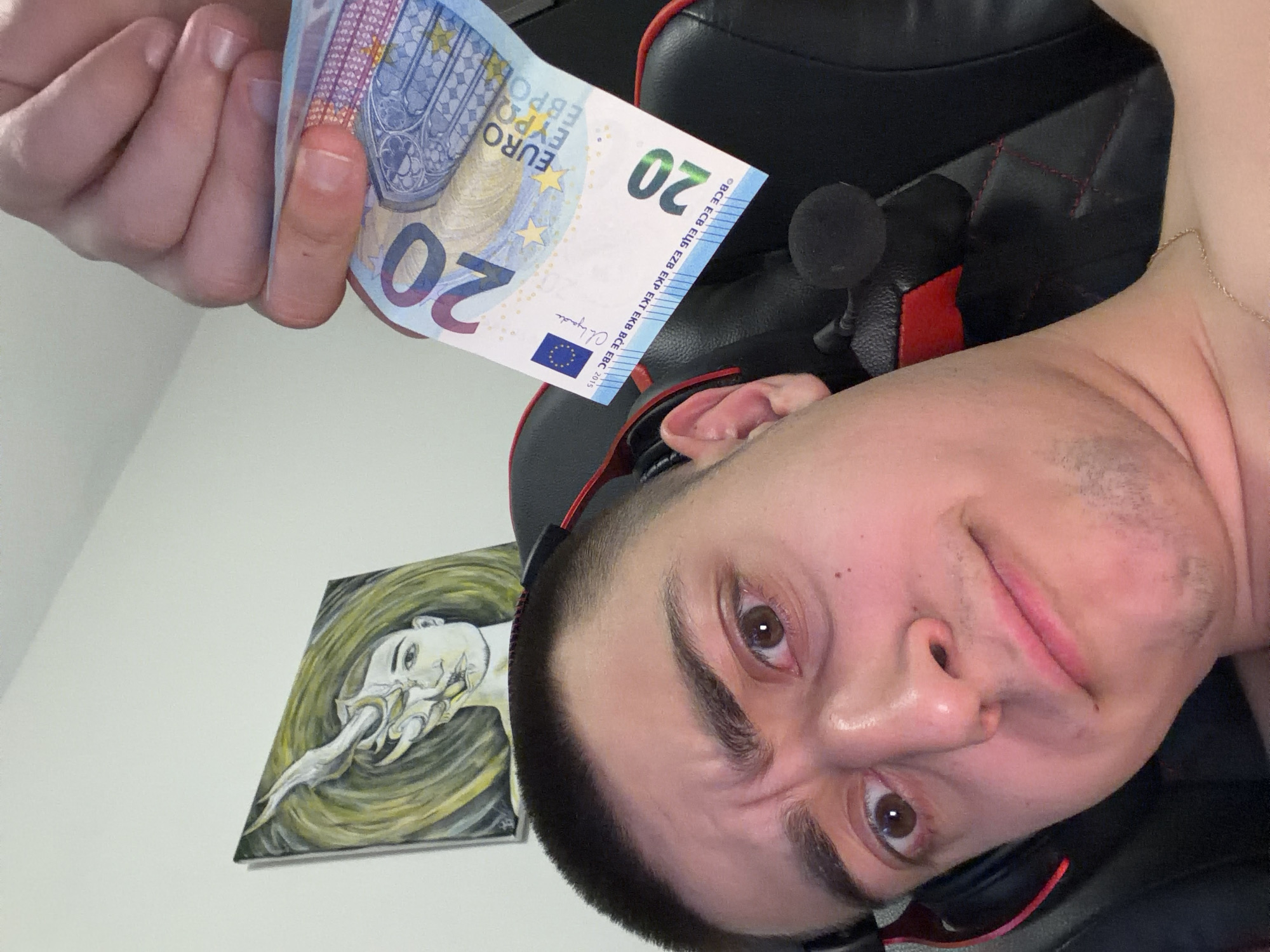 Gamer documents selfie session with accessories in Sofia