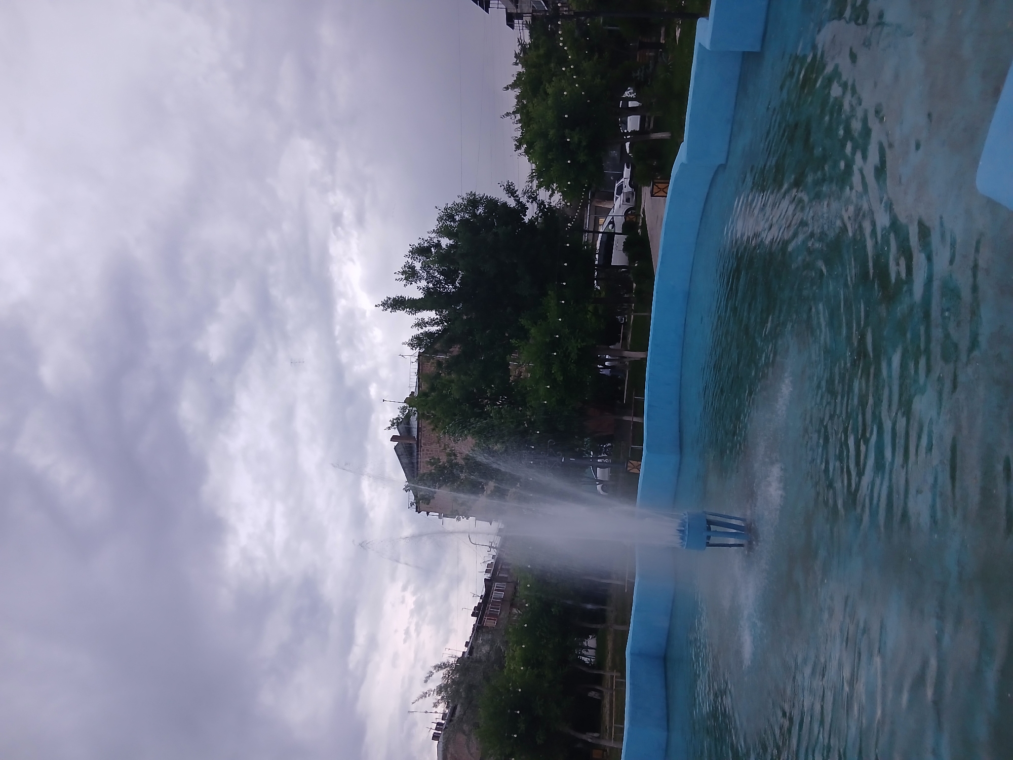 Blue fountain observed in Vagharshapat public park