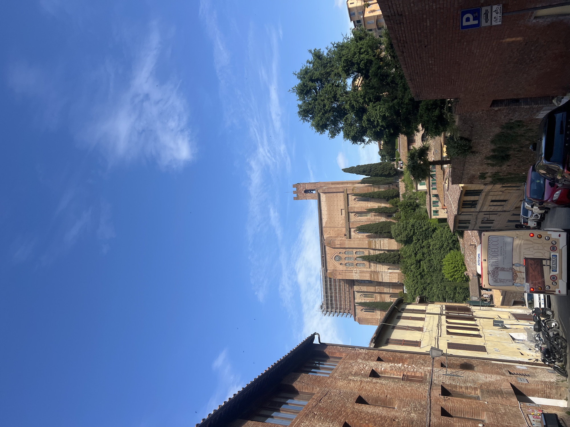 Morning scenes captured around Siena's Basilica di San Domenico