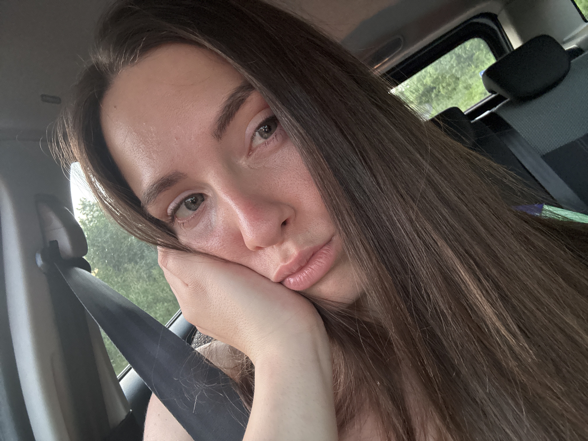 Quick snapshots inside a car near Munich's southeastern suburbs