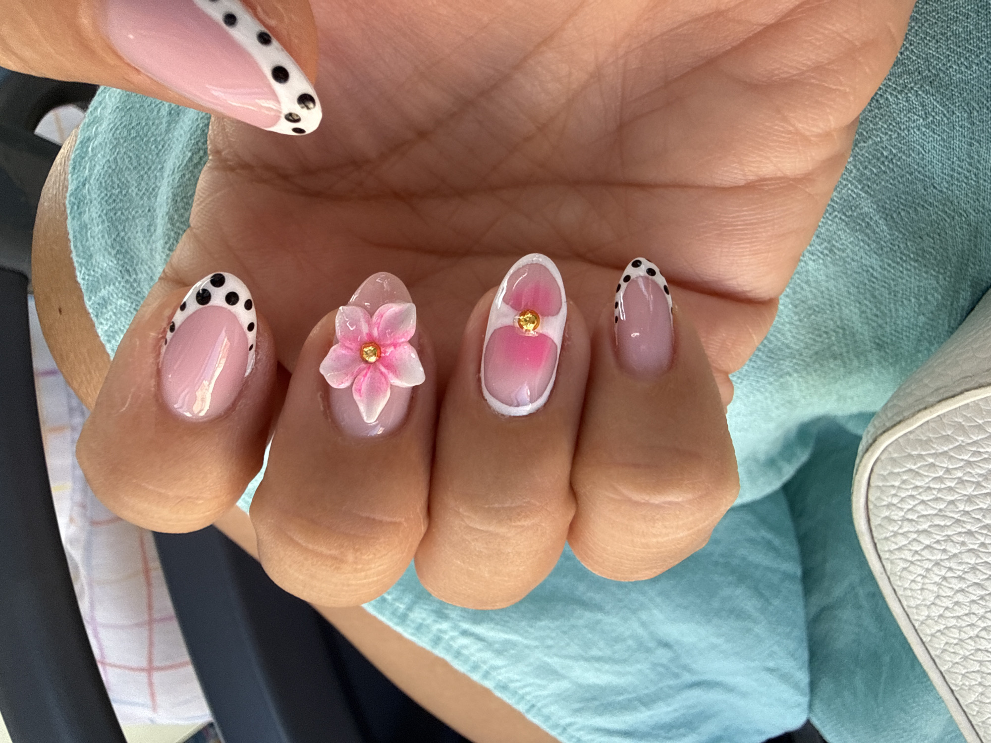 Detailed nail art shots on a bus in Varna