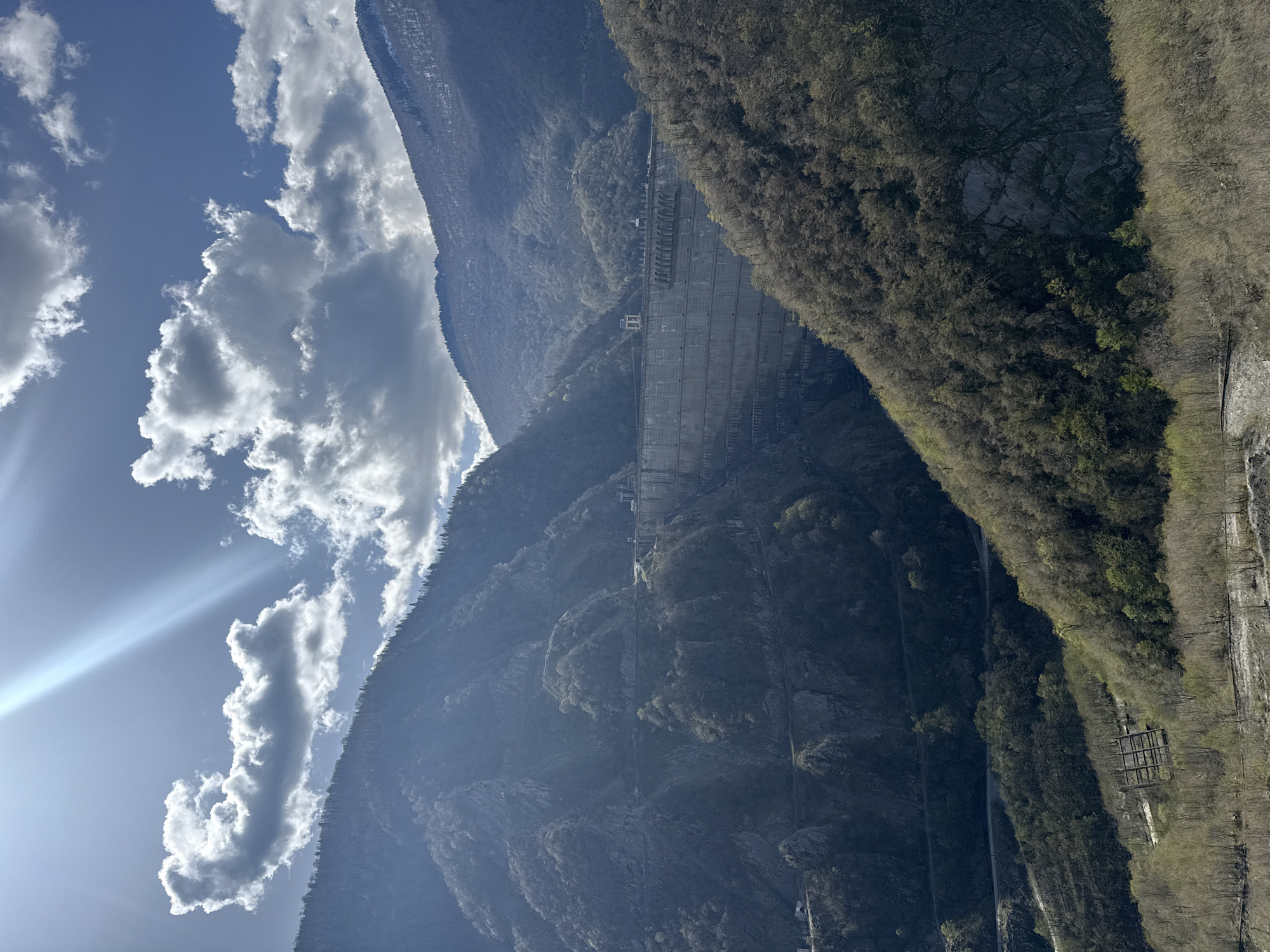 Inguri Dam photographed in Georgian mountain terrain