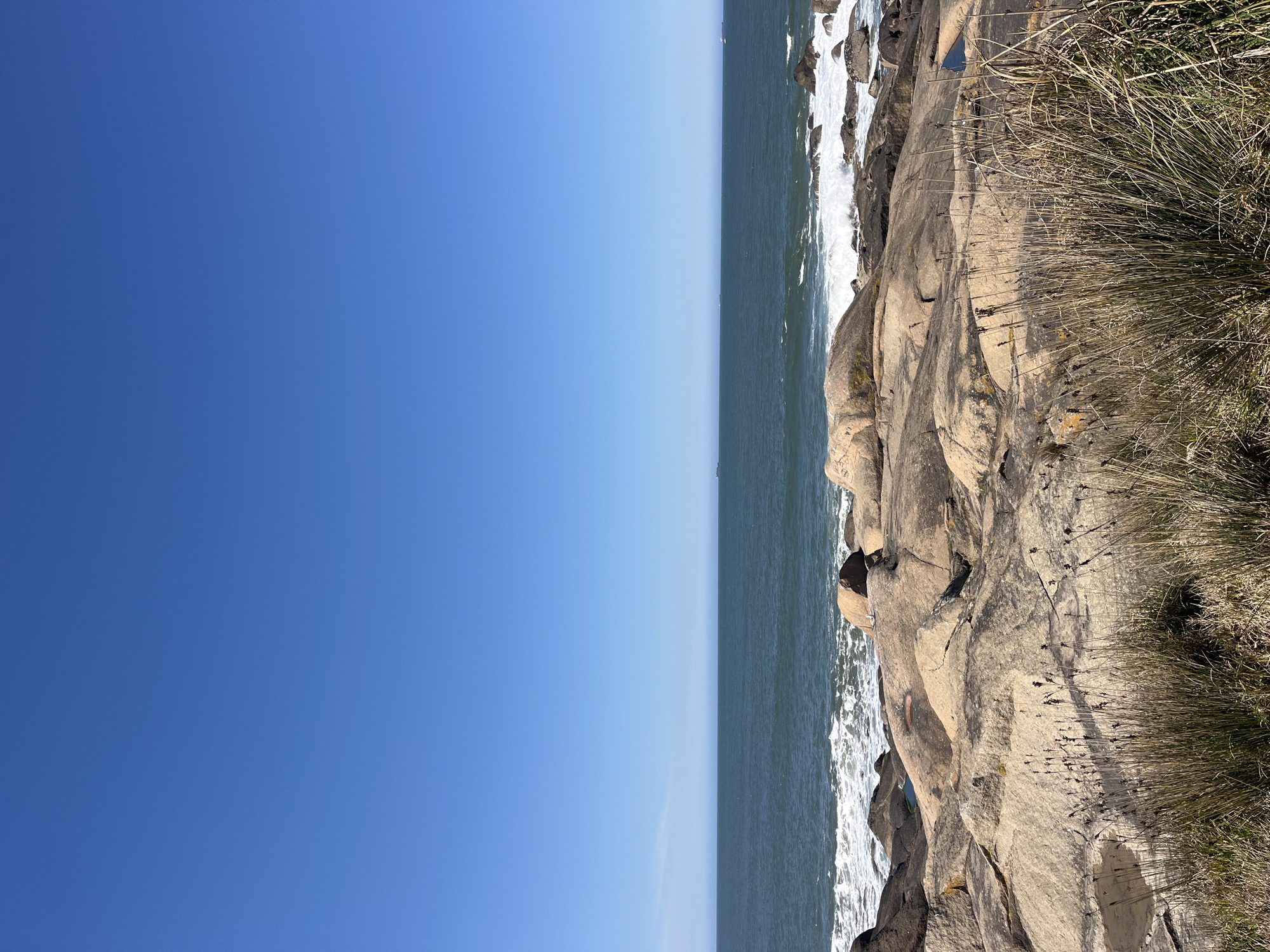 Rocky coastline photographed in Vila Nova de Gaia, Portugal