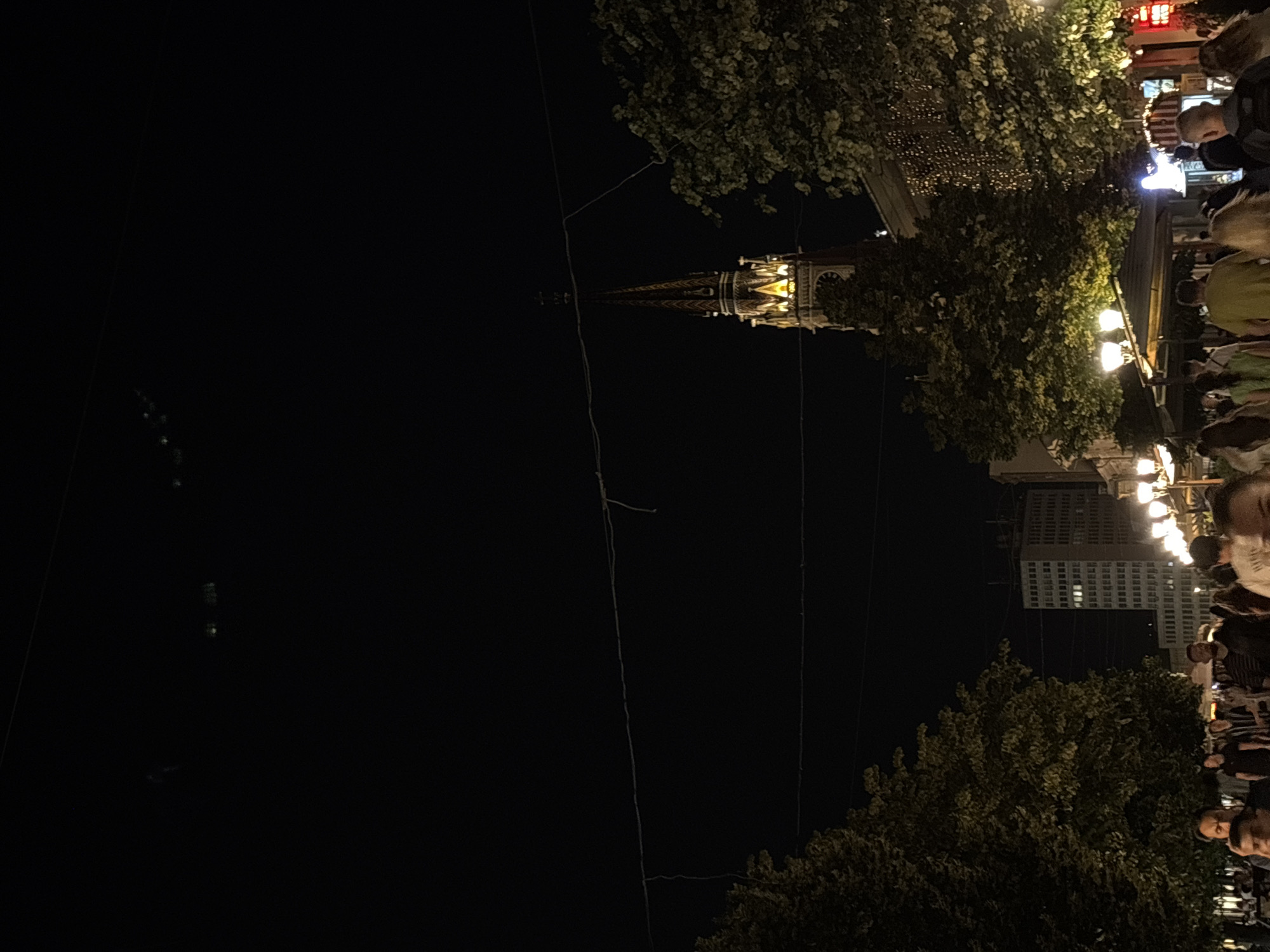 Evening stroll captures illuminated landmarks in downtown Novi Sad