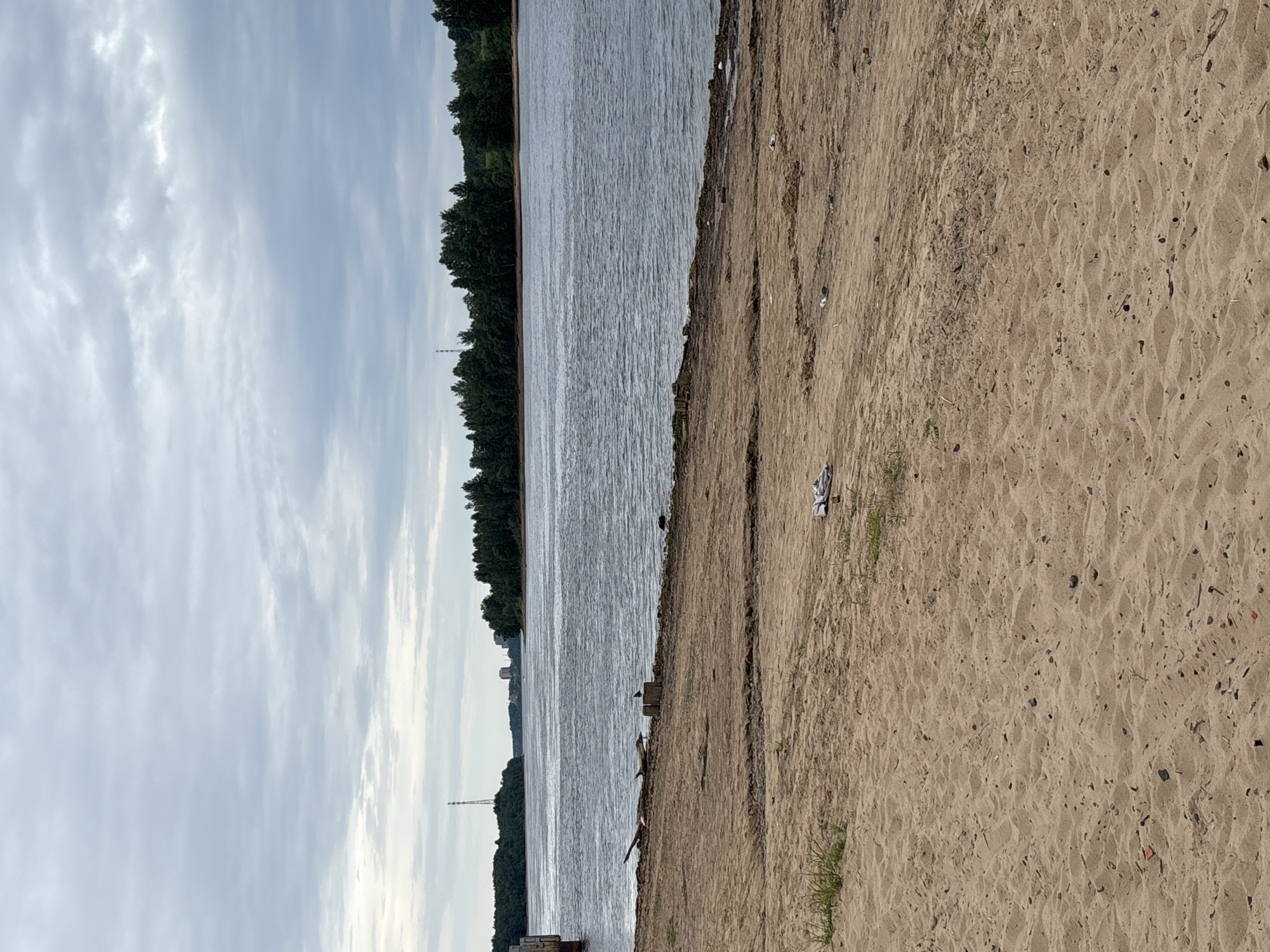 Lazy afternoon on the Neva: boats, beach, and hooded crows