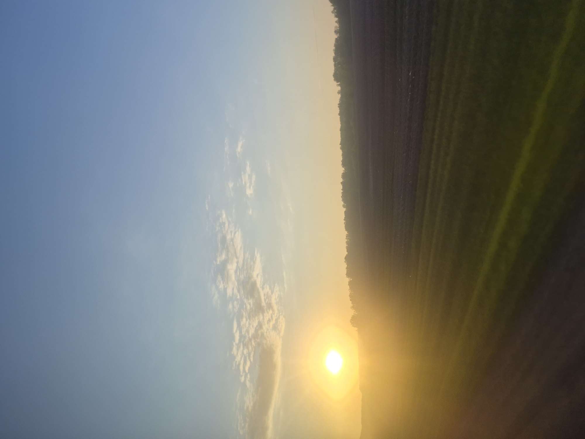 Sunset observed over field in Karmaskaly, Russia