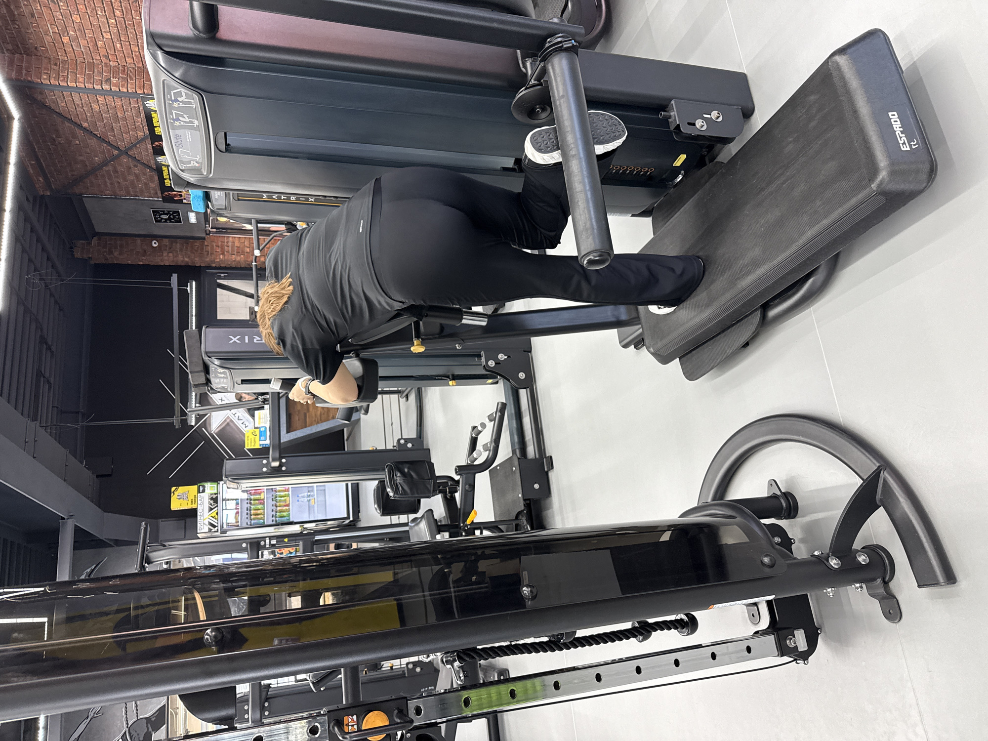 Woman exercises at gym in Votkinsk, Russia