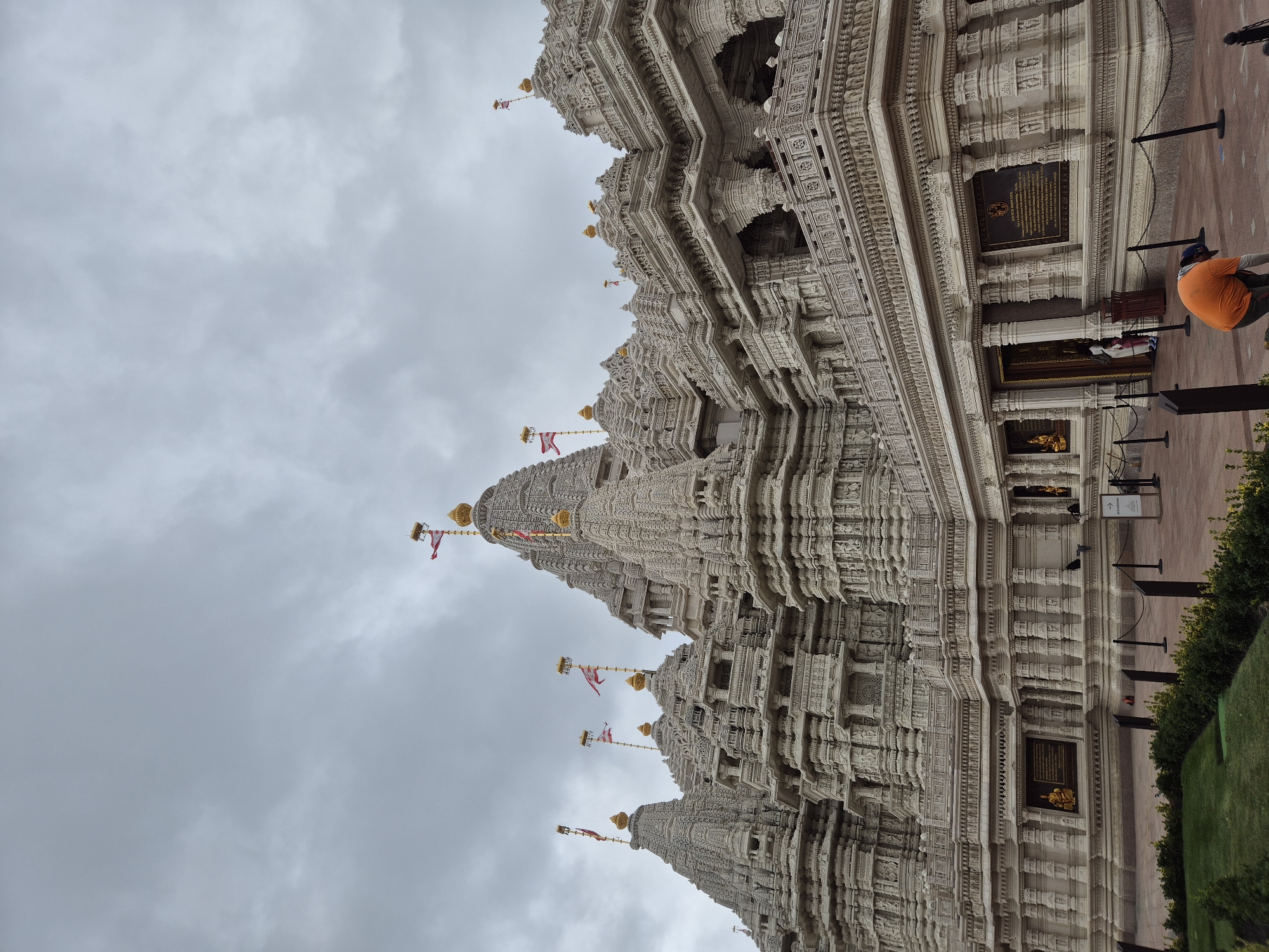 Inside and outside the BAPS Mandir in Robbinsville, NJ