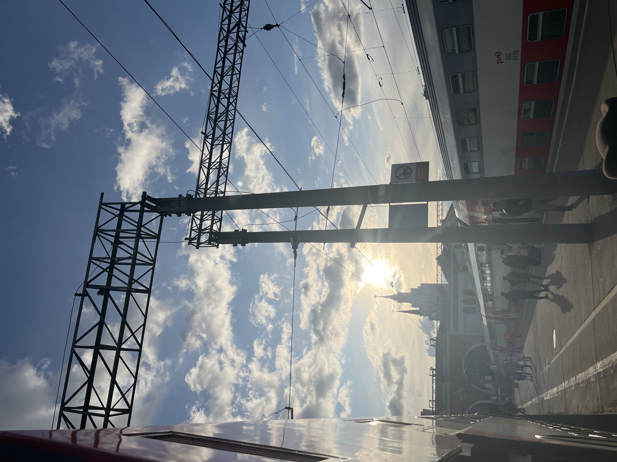 Train scene captured at Moscow's Kazansky railway station