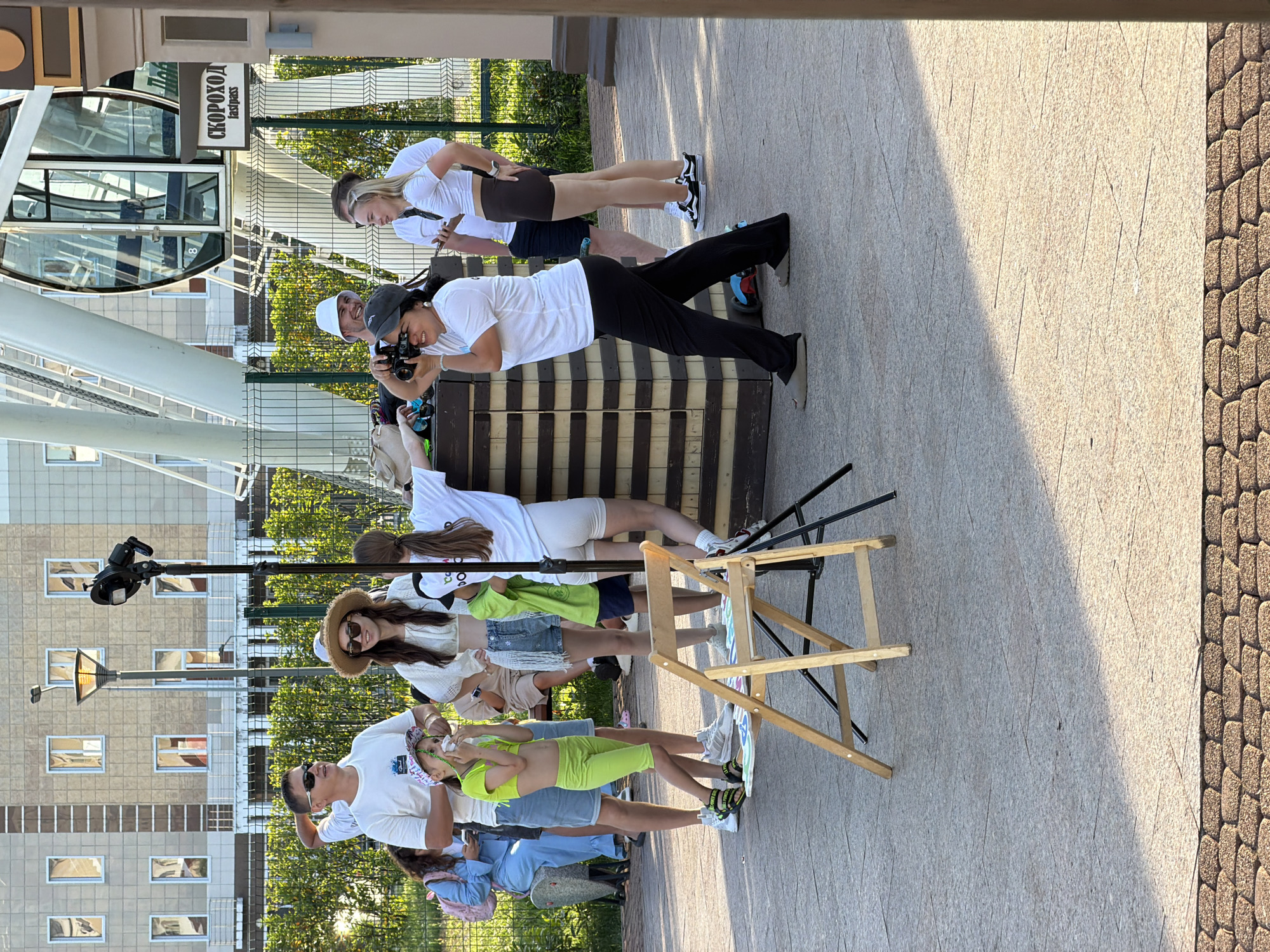 Sunny afternoon leisure scene at Sirius promenade, Russia