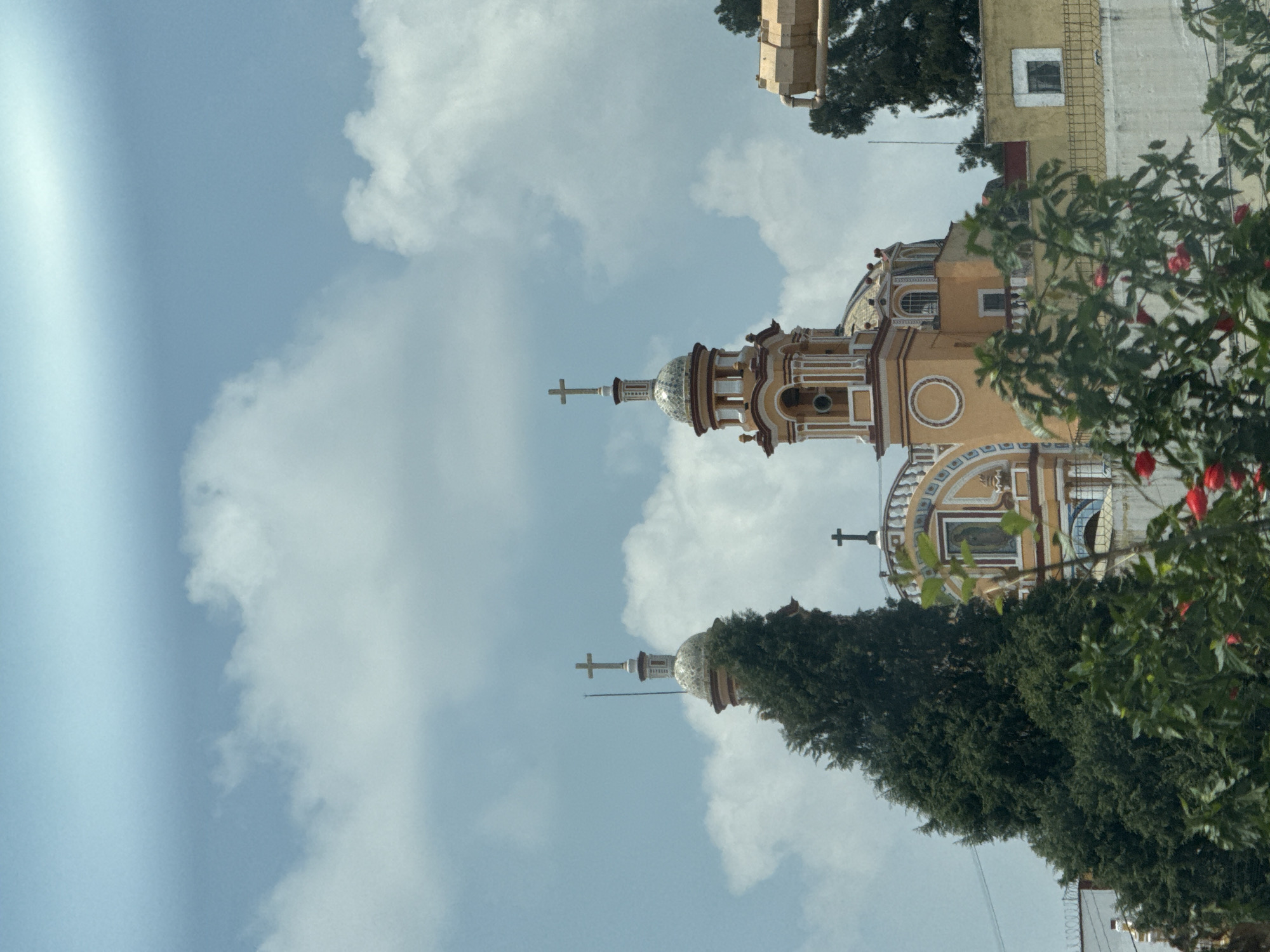 Colonial church architecture documented in Cholula, Mexico