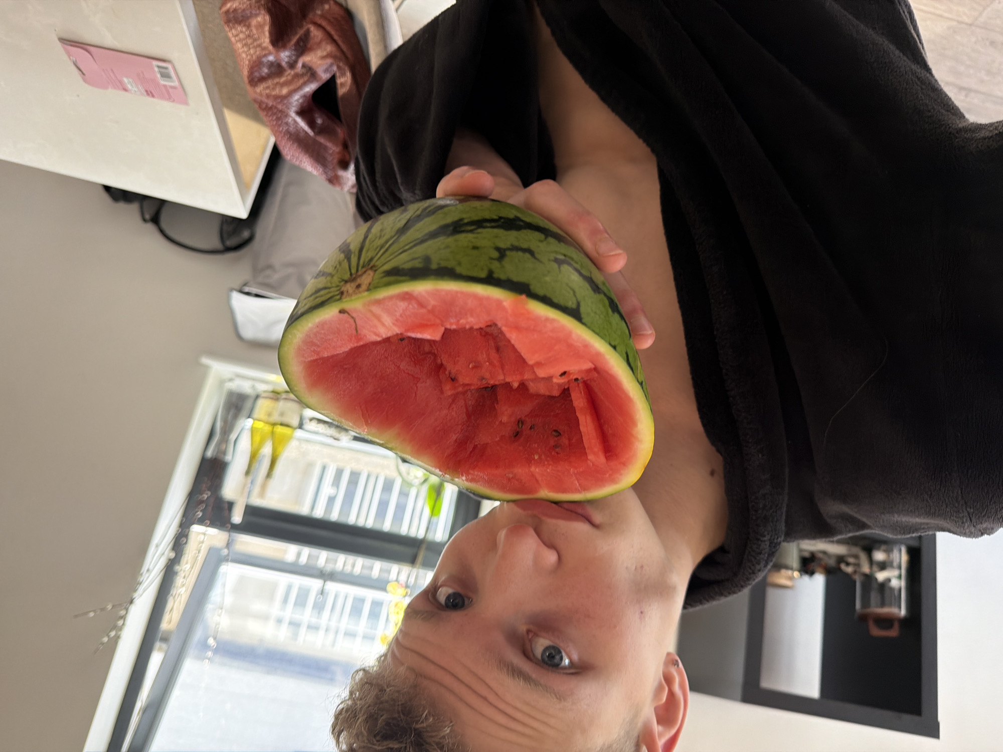 Watermelon and lime moment in a London kitchen