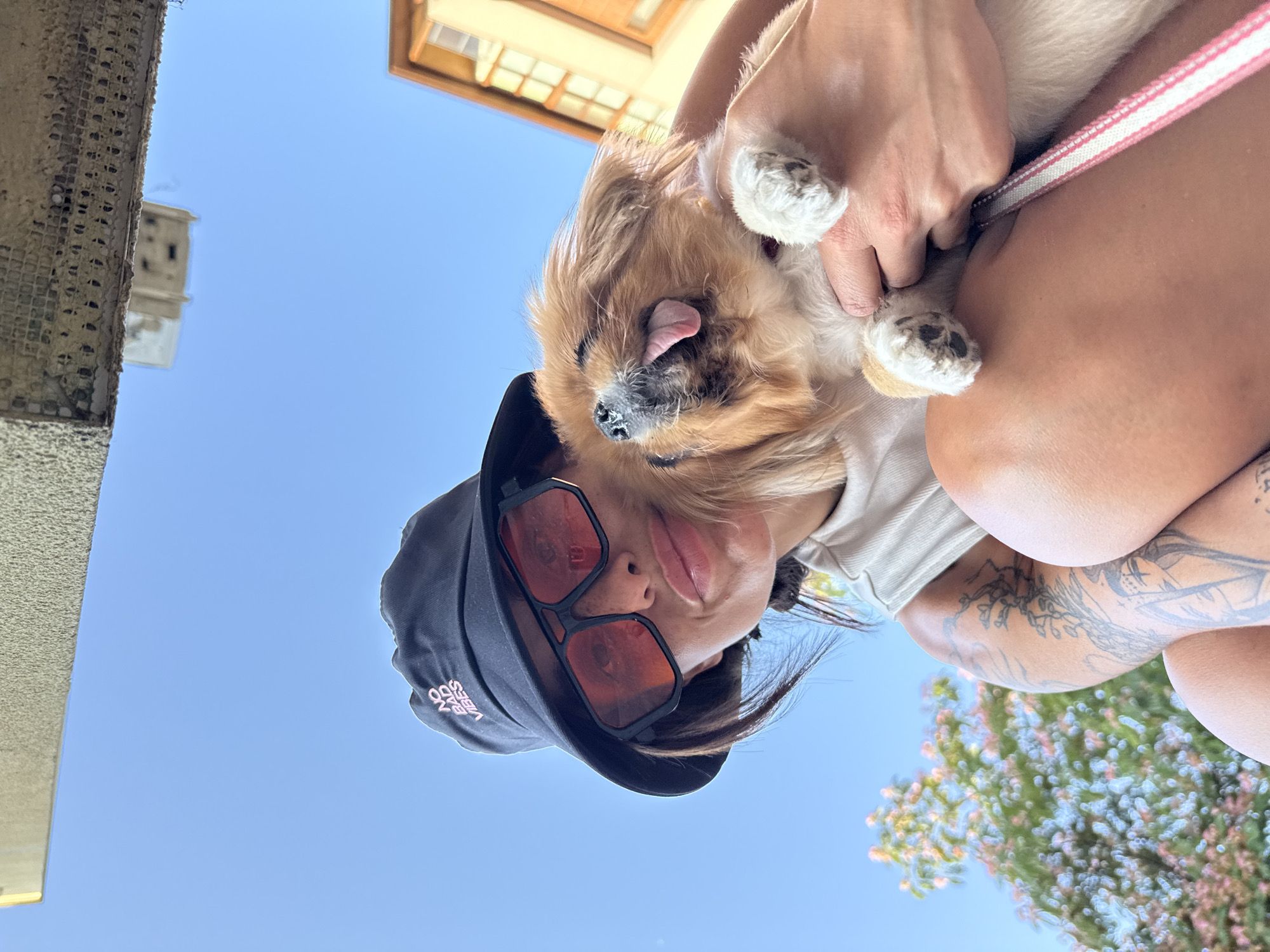 Dog walk and selfies in a Pleven park, summer afternoon