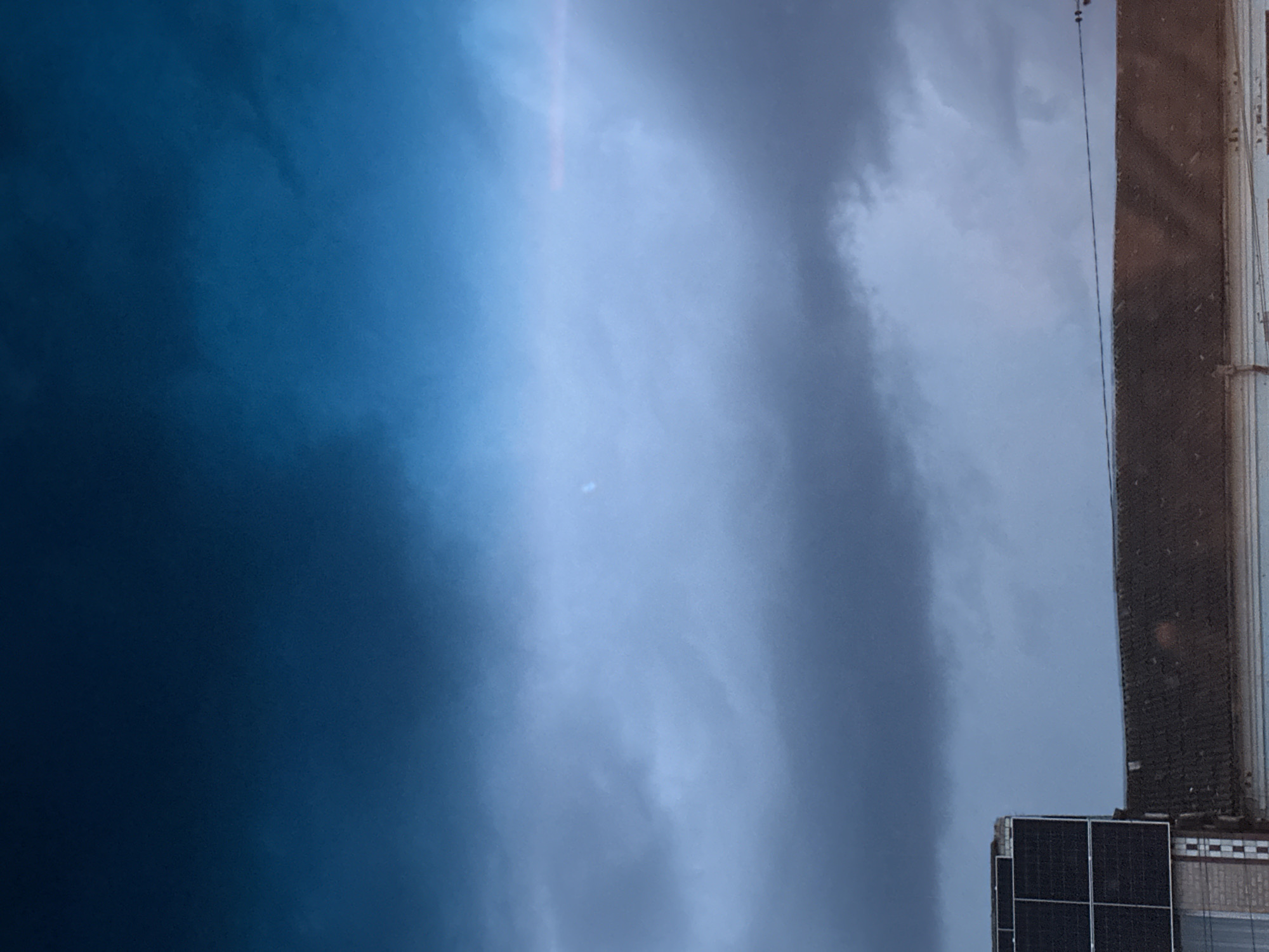 Driving through Shatava under a stormy evening sky