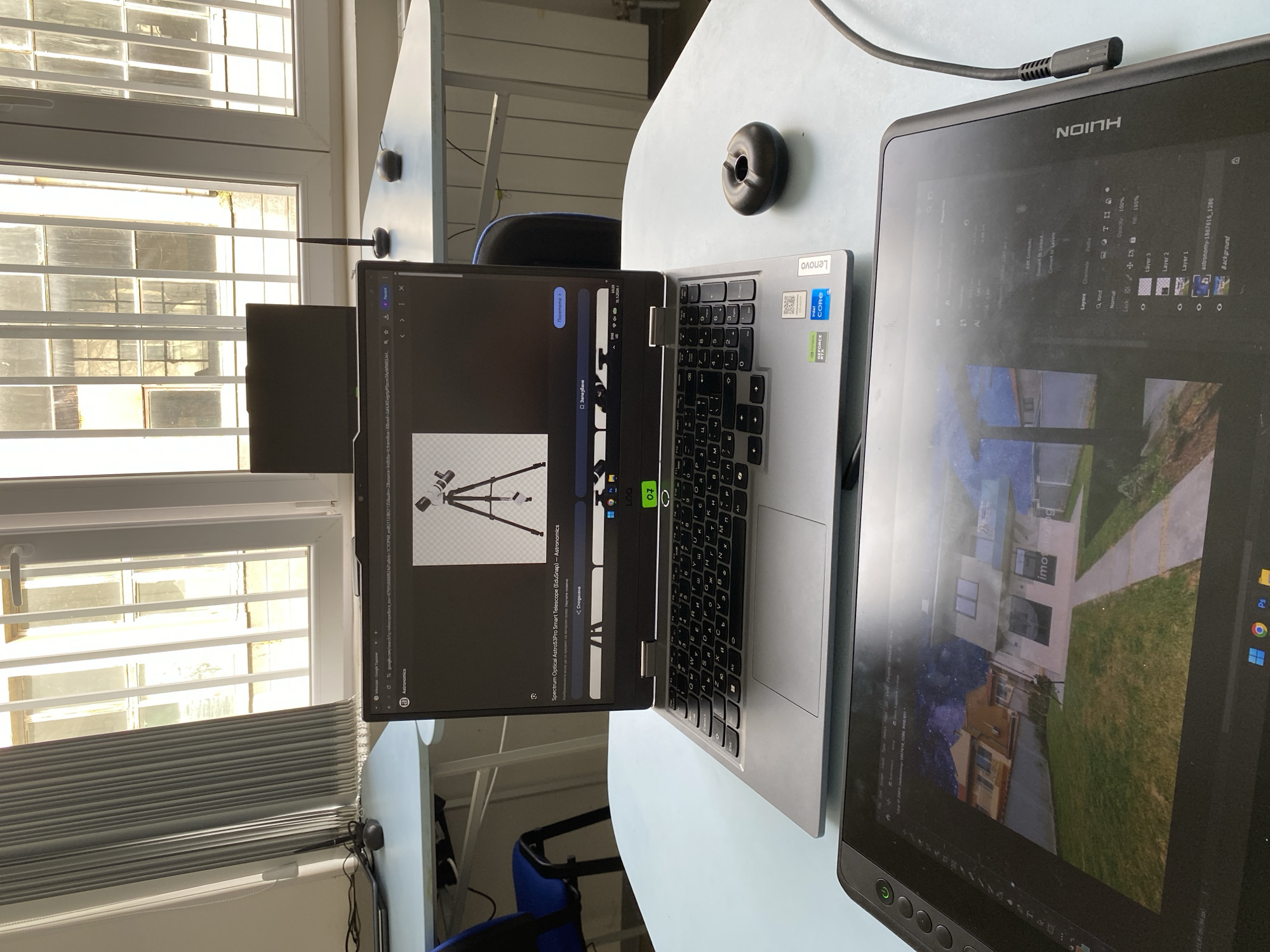 Workspace with Lenovo laptop documented in Varna