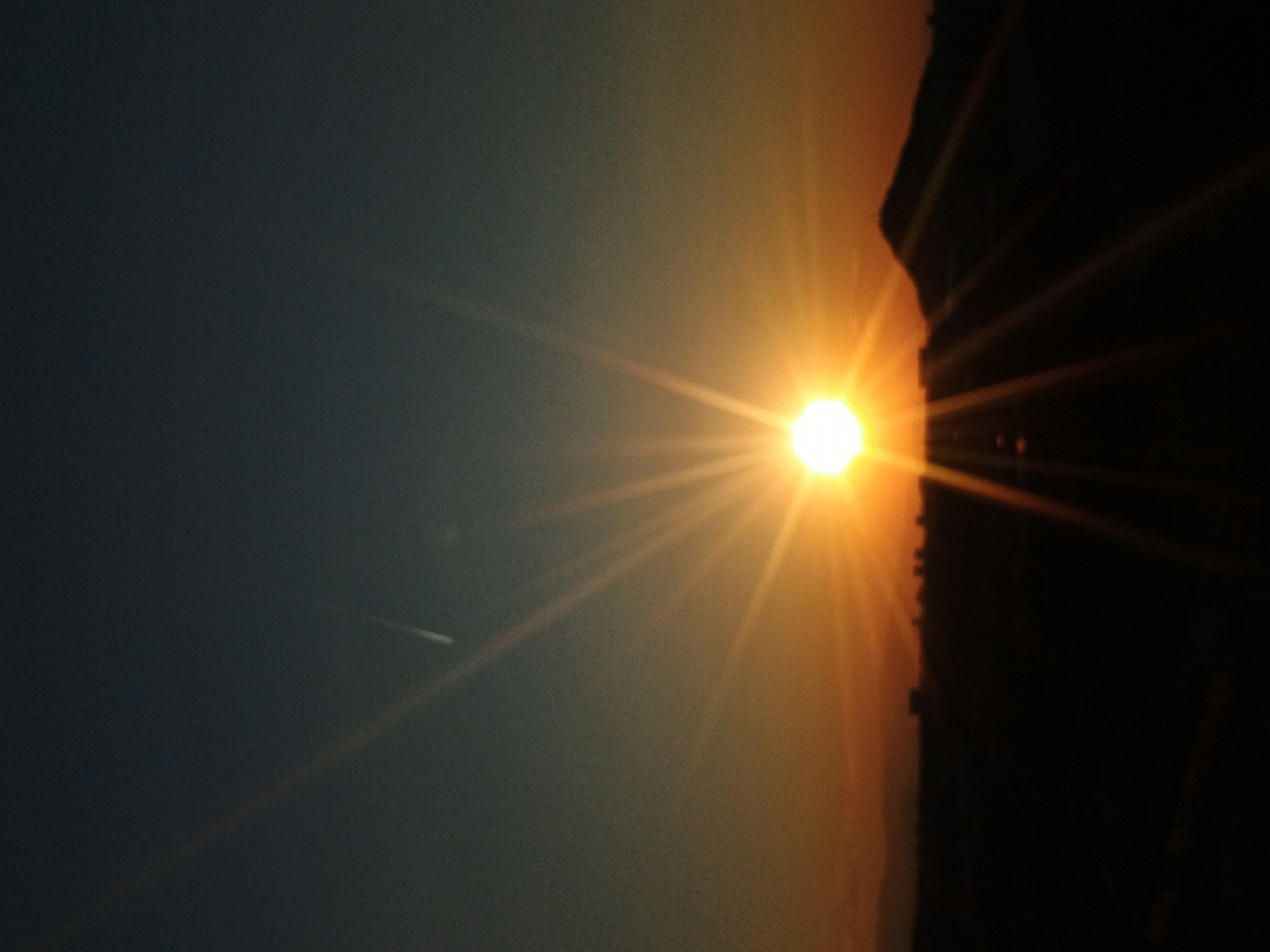 Bright sunset observed across Plovdiv, Bulgaria skyline