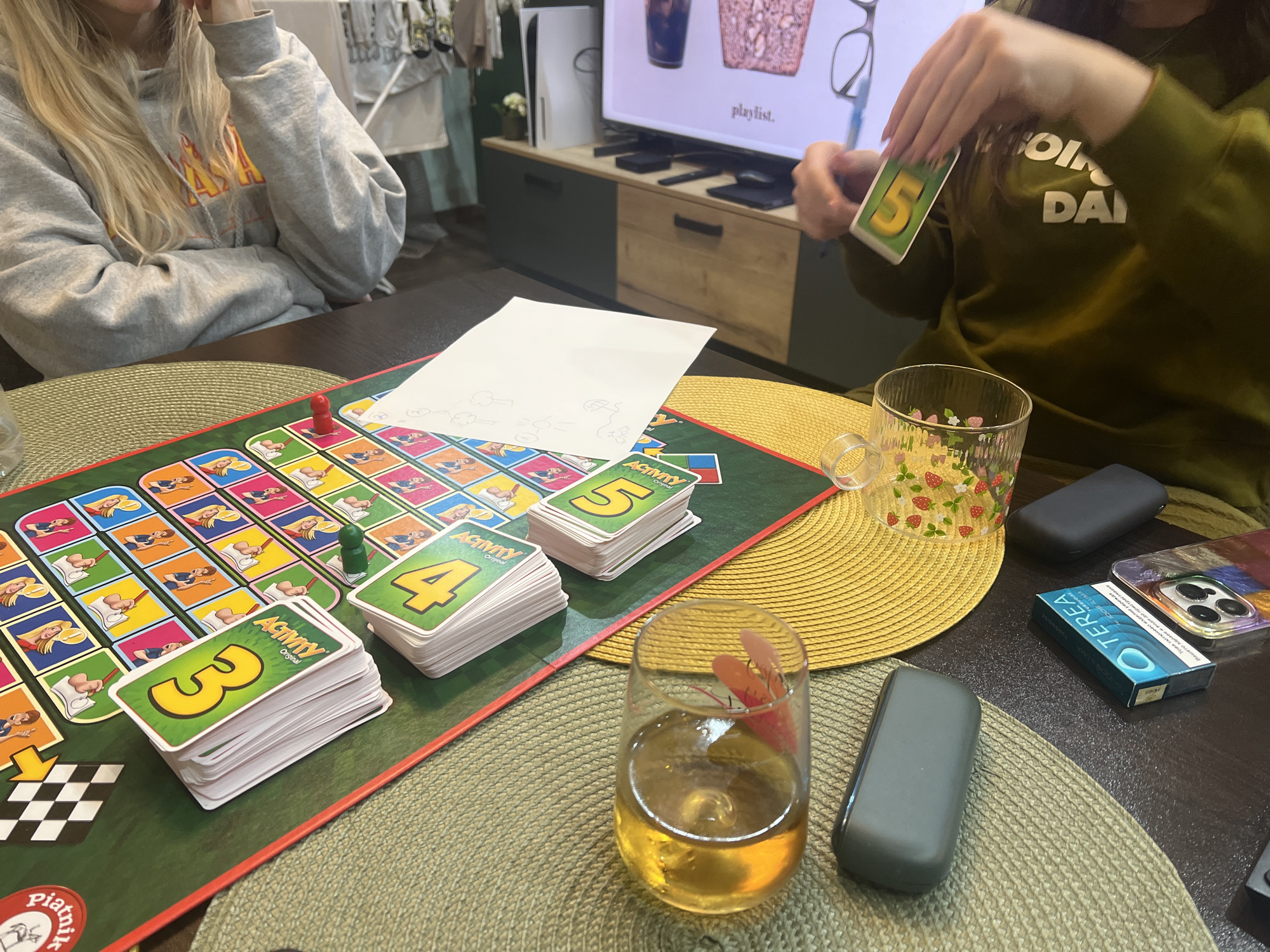Friends gather for board game night in Sofia