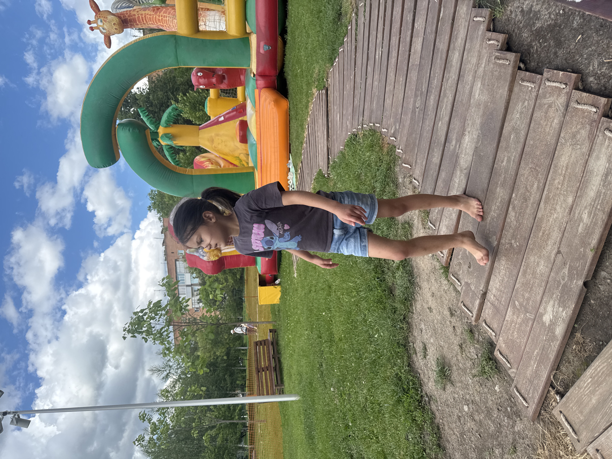 Children enjoy playground activities in Poltava park