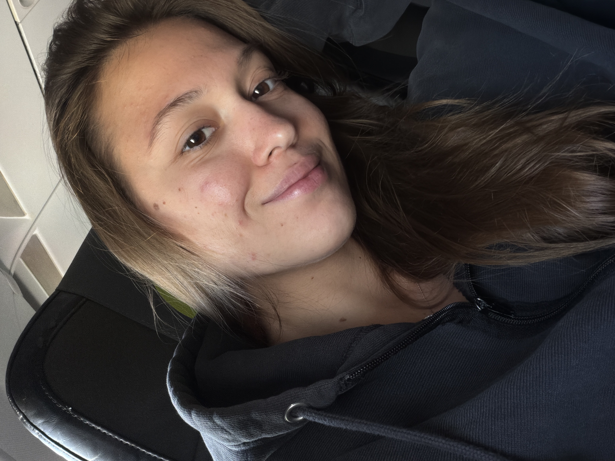 Woman takes selfie aboard aircraft near Irkutsk