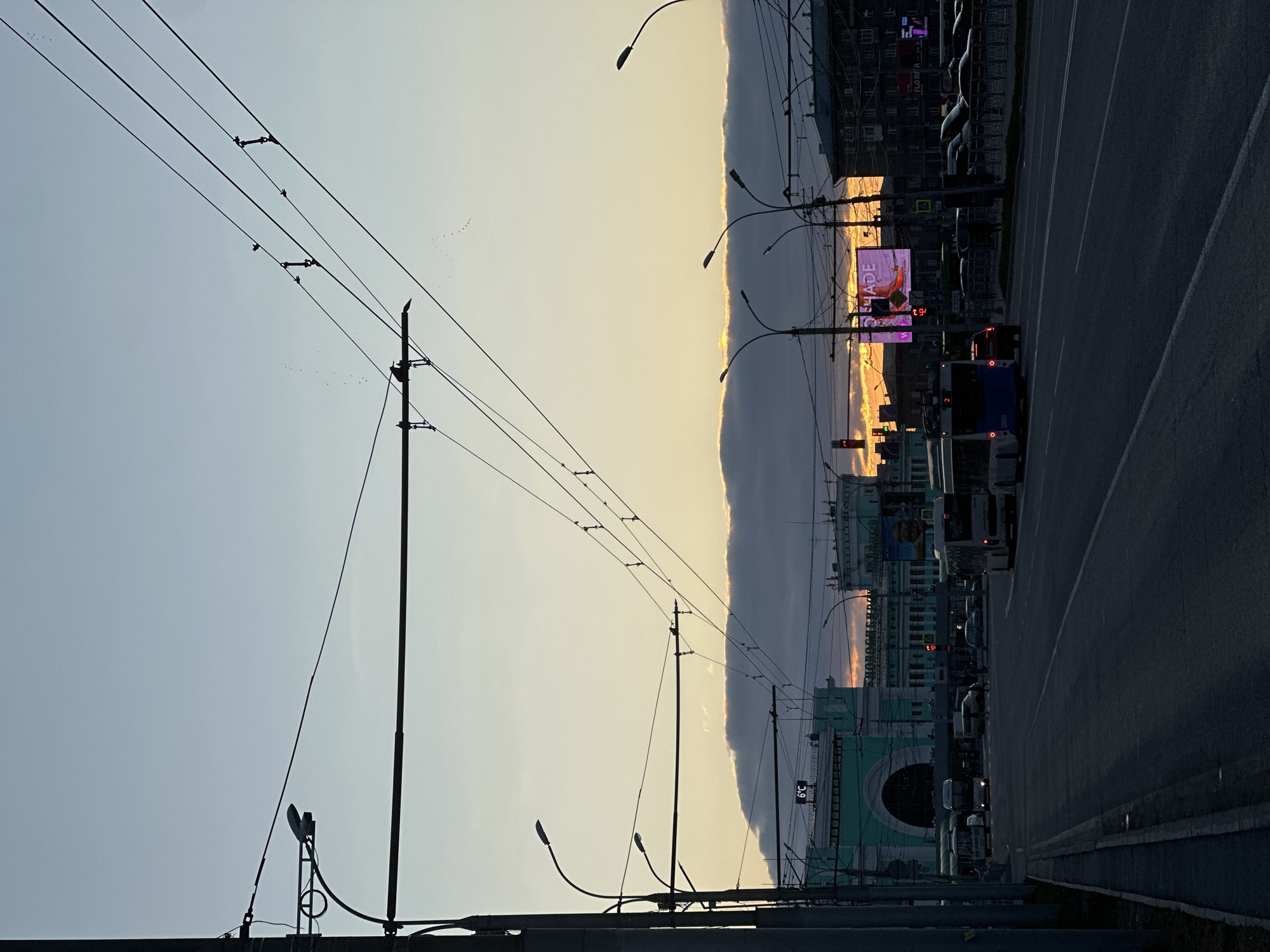Evening bus traffic observed on Novosibirsk highway