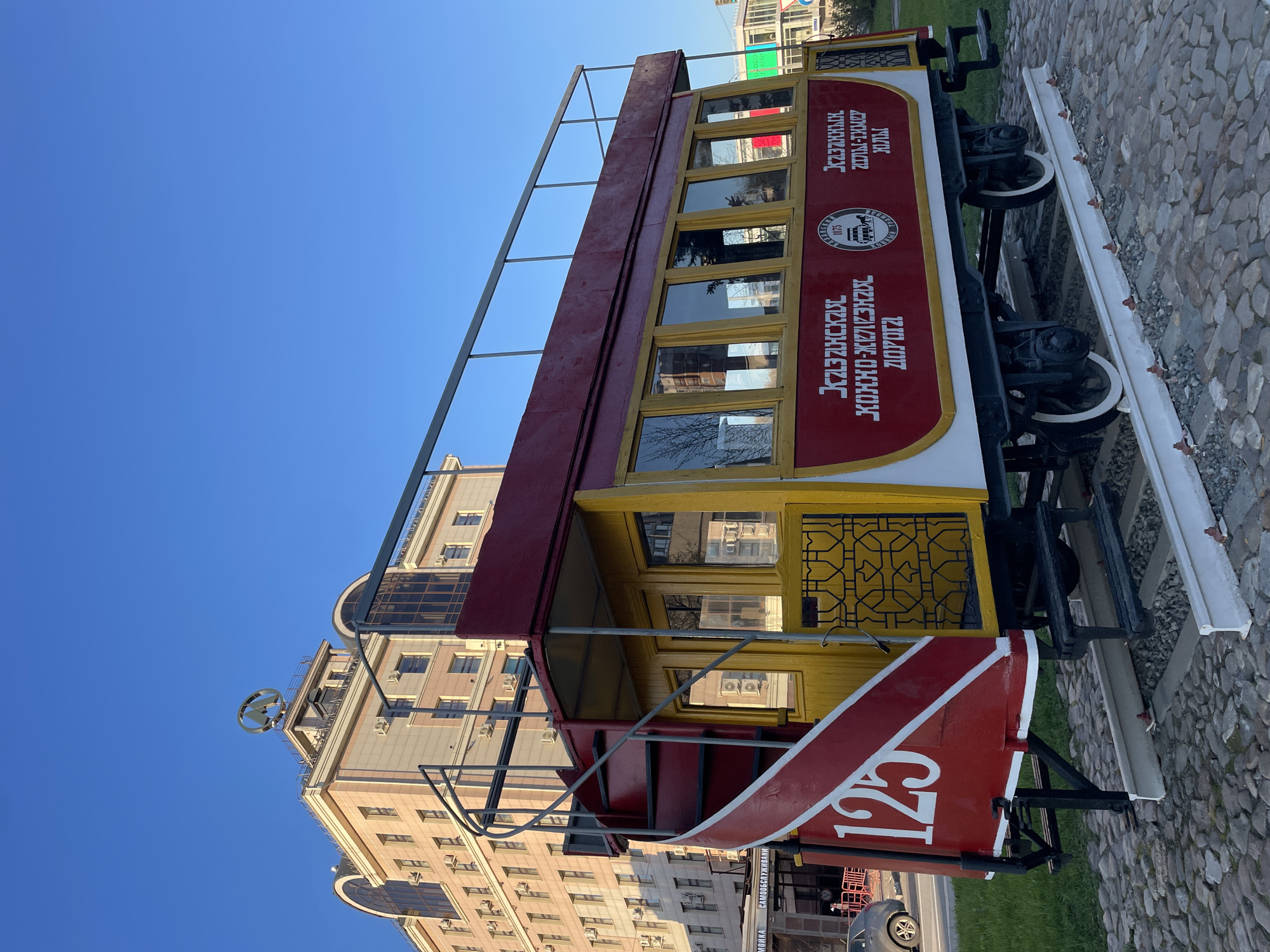 Vintage Soviet trams and trolleybuses displayed in Kazan transit museum