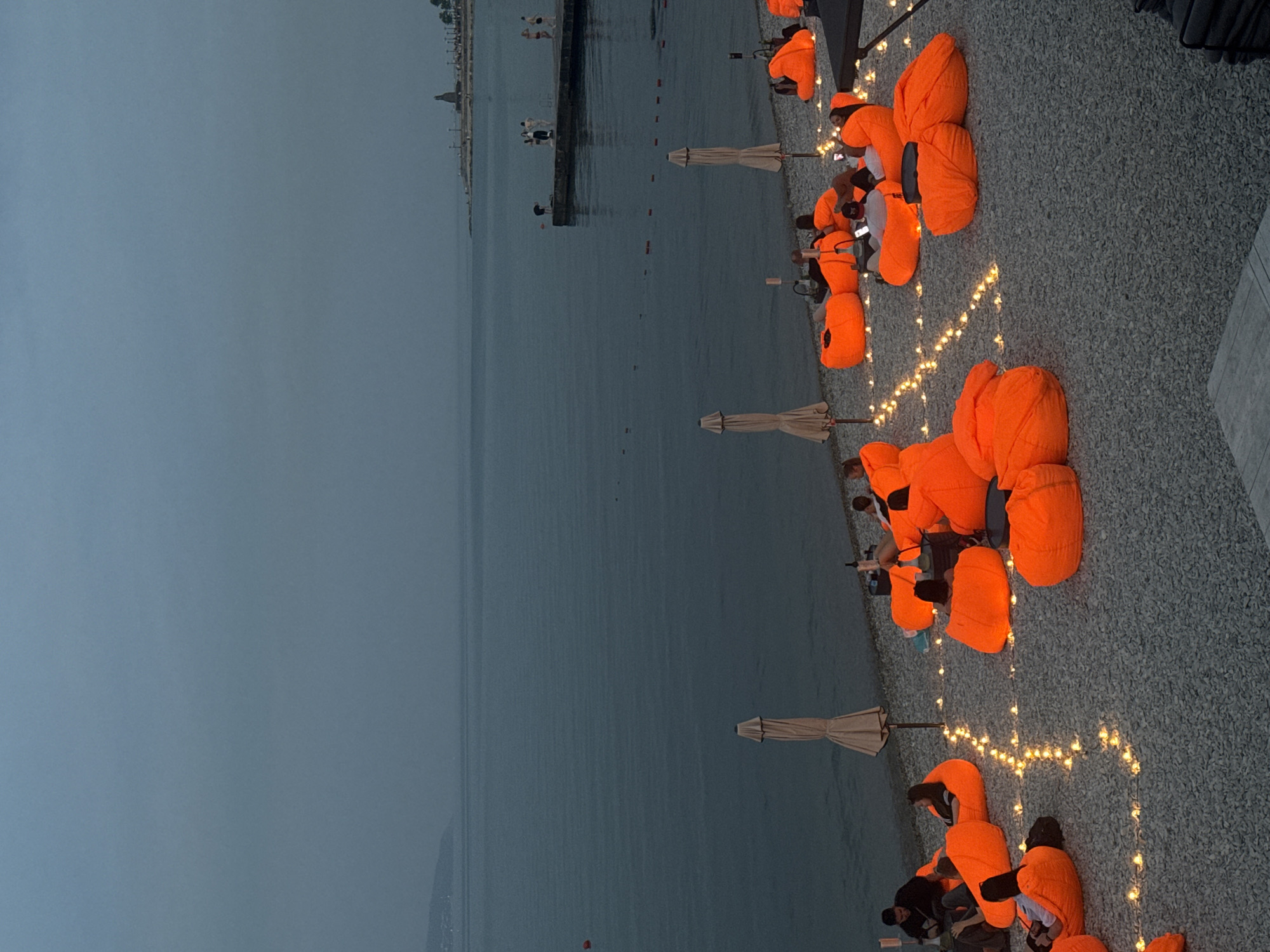 Sunset evening on the Novorossiysk Black Sea waterfront