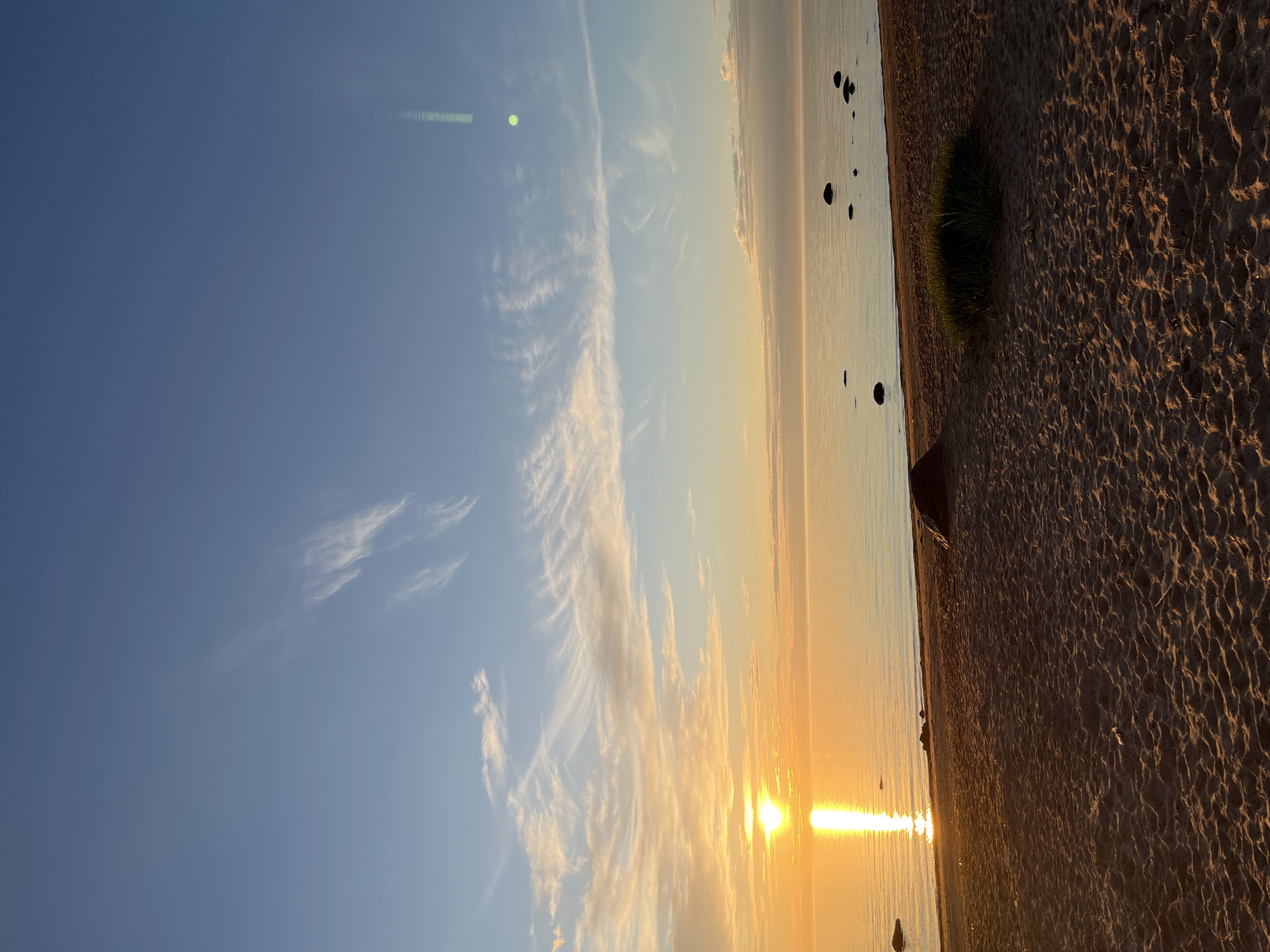 Sunset evening along the Sosnoviy Bor coastline and surroundings