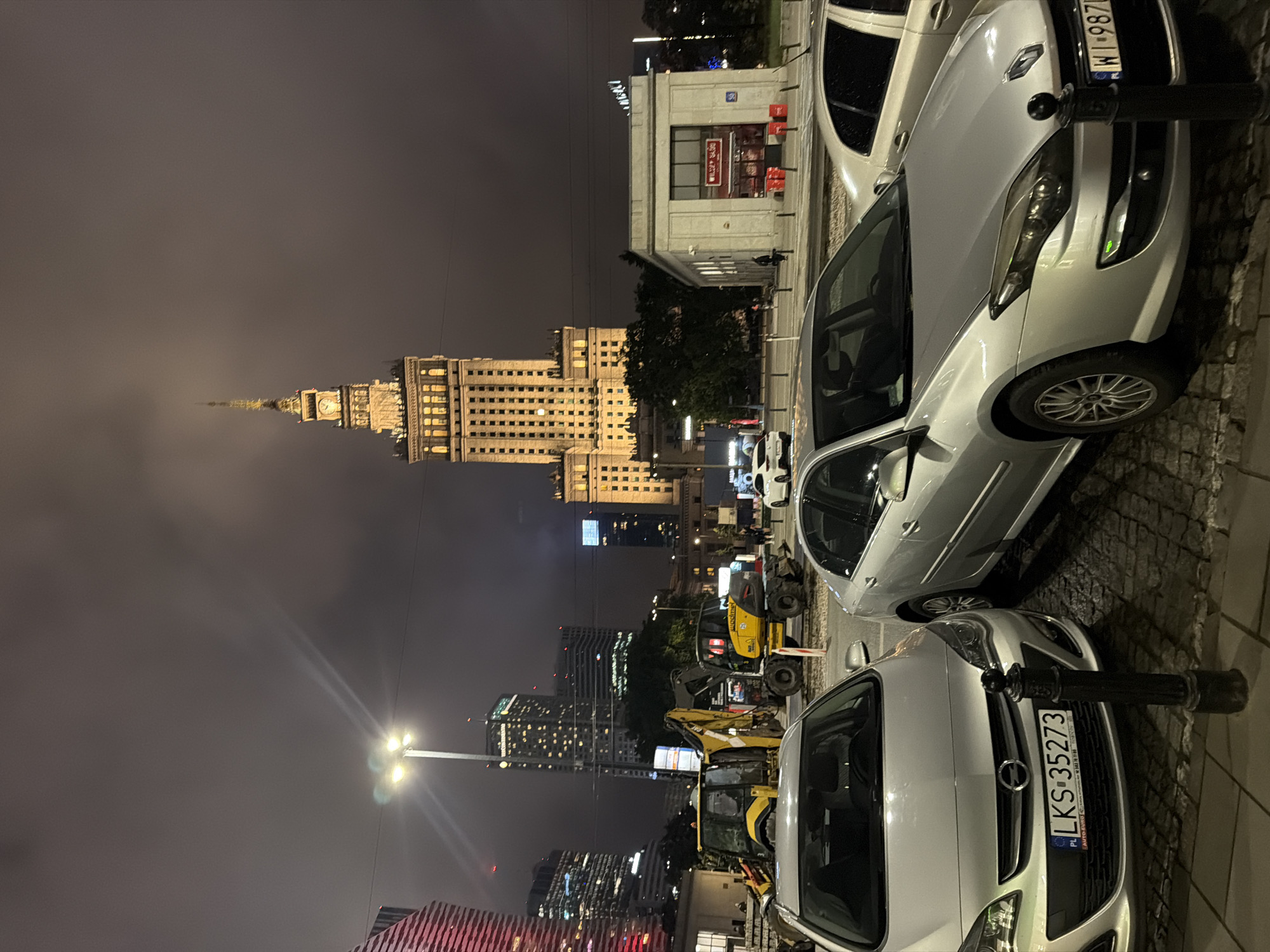 Warsaw street scenes captured near Palace of Culture building