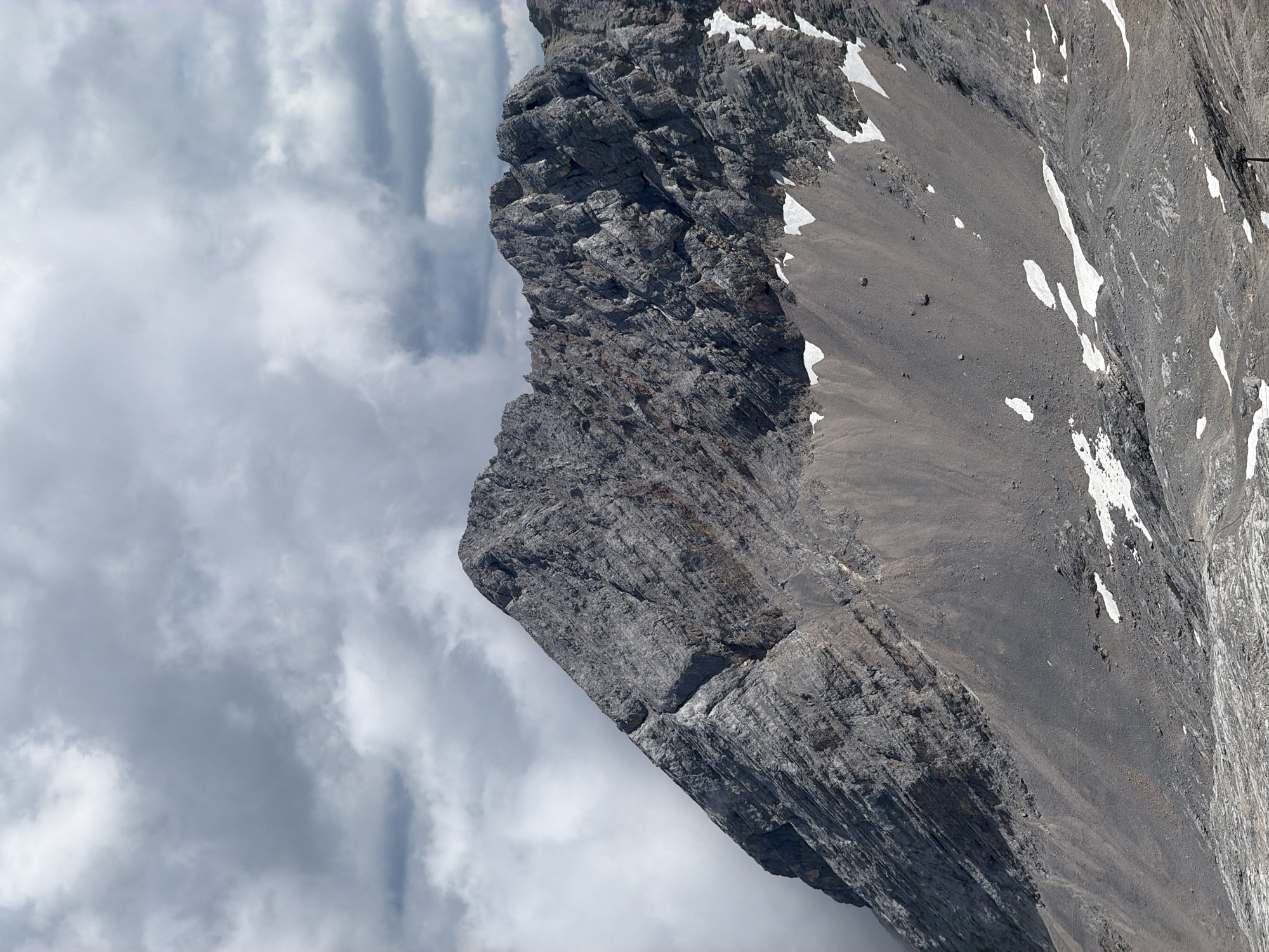 Up on the Zugspitze: rocky summit views through summer clouds