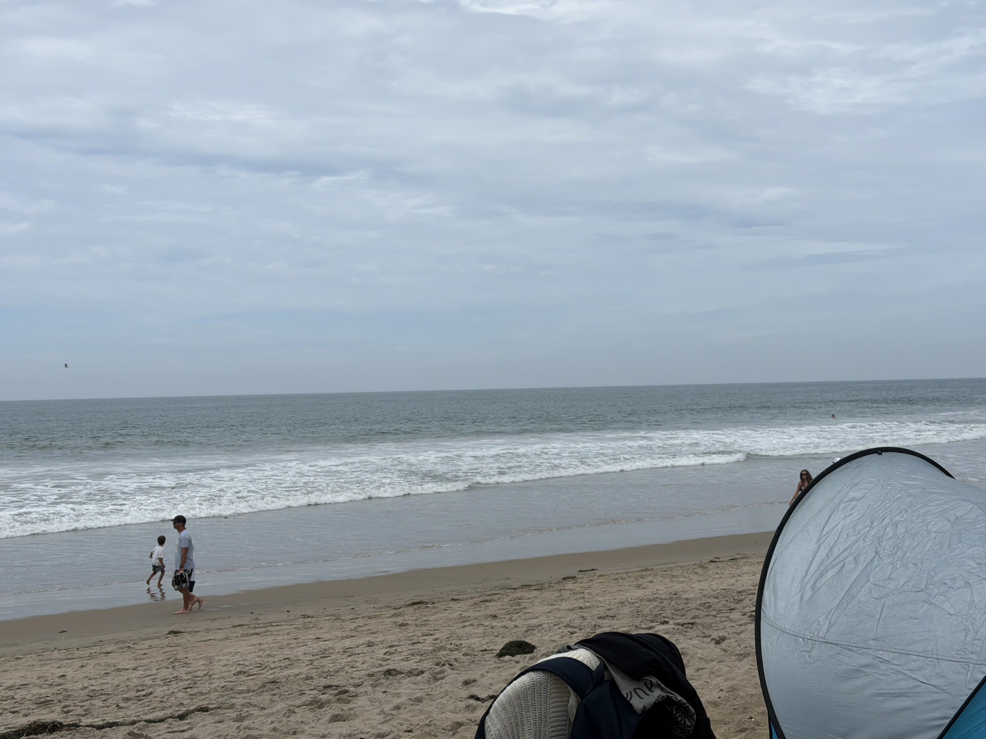 Fourth of July beach day in San Clemente under cloudy skies