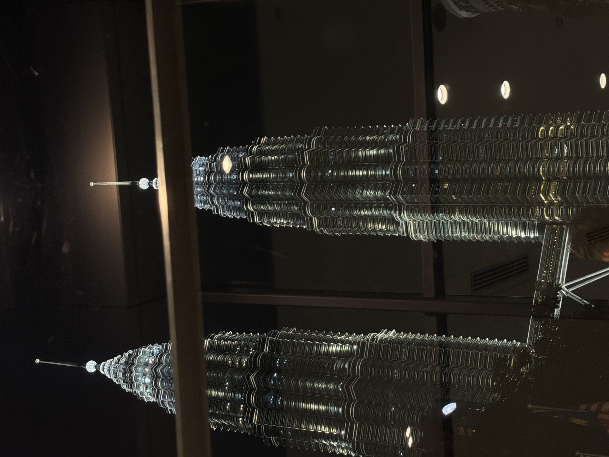 Petronas Twin Towers lit up at night, Kuala Lumpur