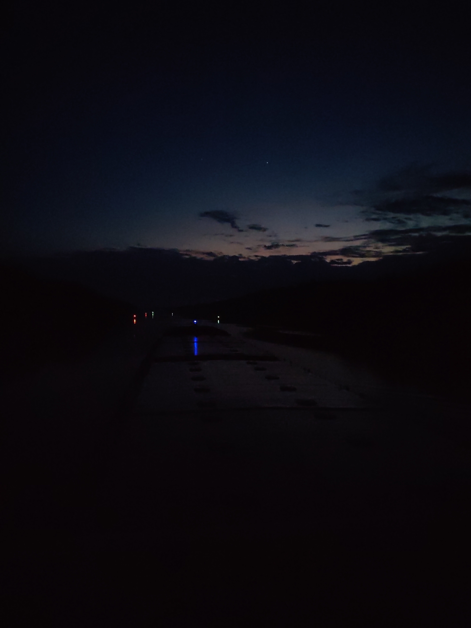 Nighttime road scene documented in Aleksandrovskoye, Russia