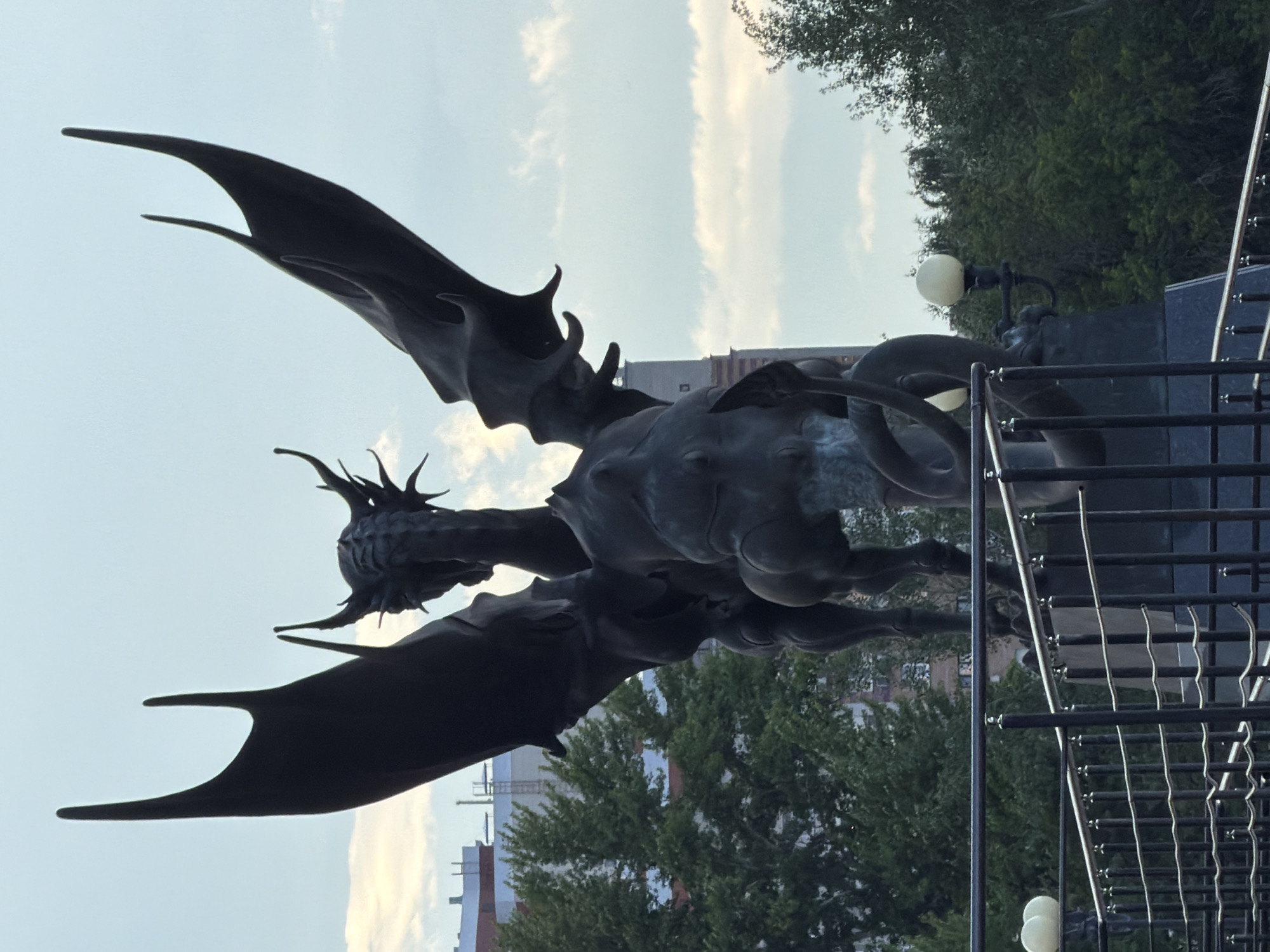 Bronze mythological sculptures in a Kazan city park