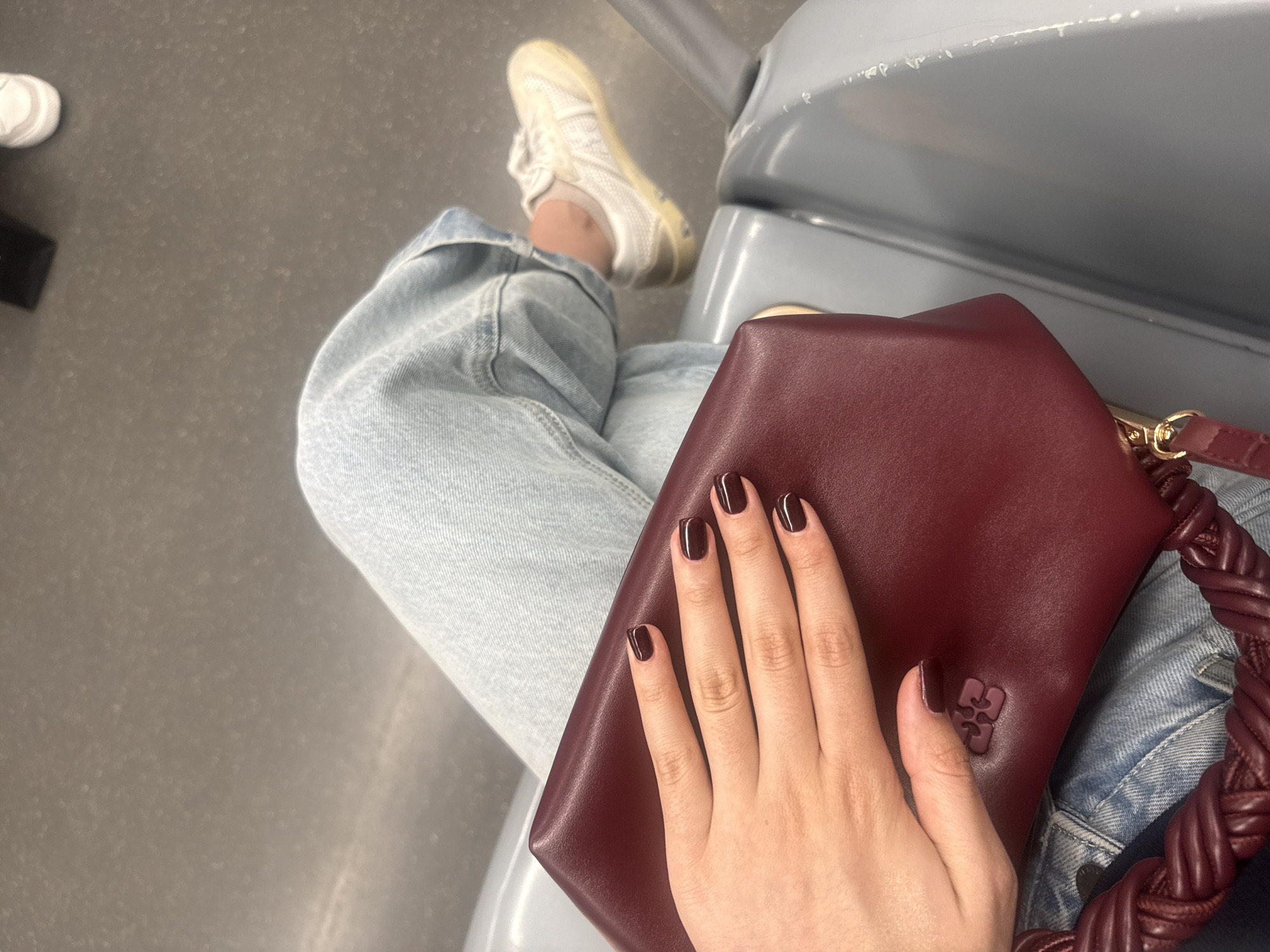 Commuter spotted on Milan public transport during evening hours
