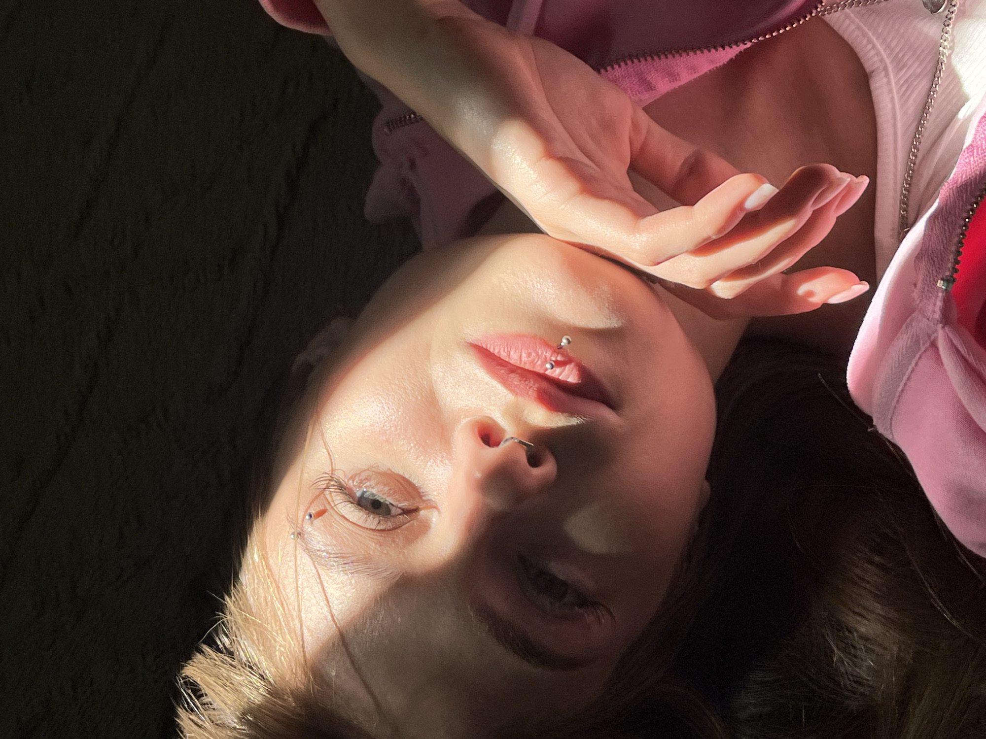 Woman photographed with dramatic lighting in Foki, Russia