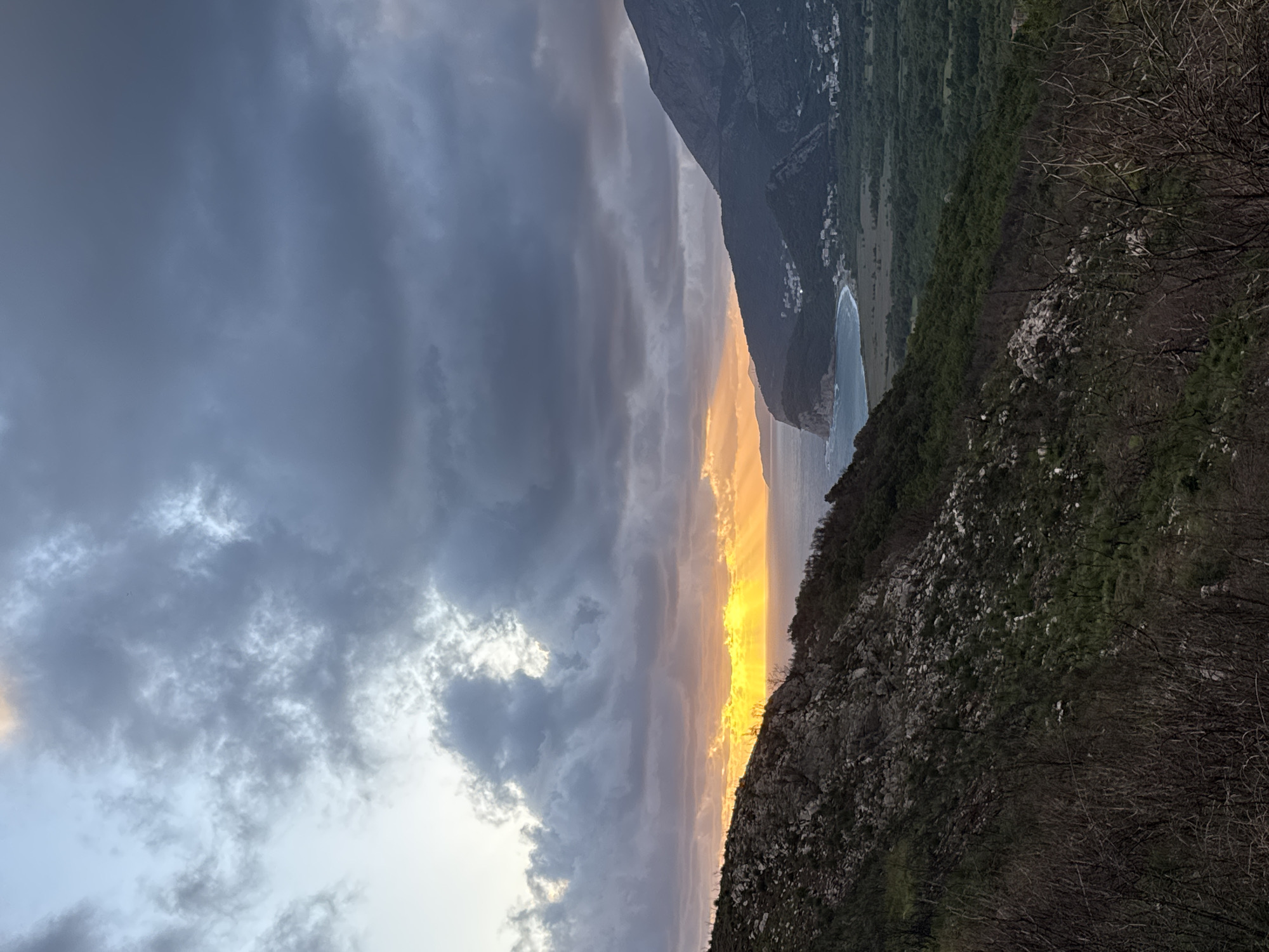 Sunset observed over Buljarica bay, Montenegro coastline