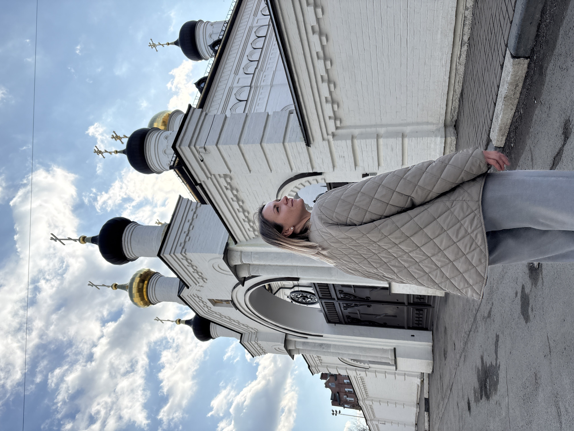 Woman visits Orthodox cathedrals in Ulyanovsk, Russia