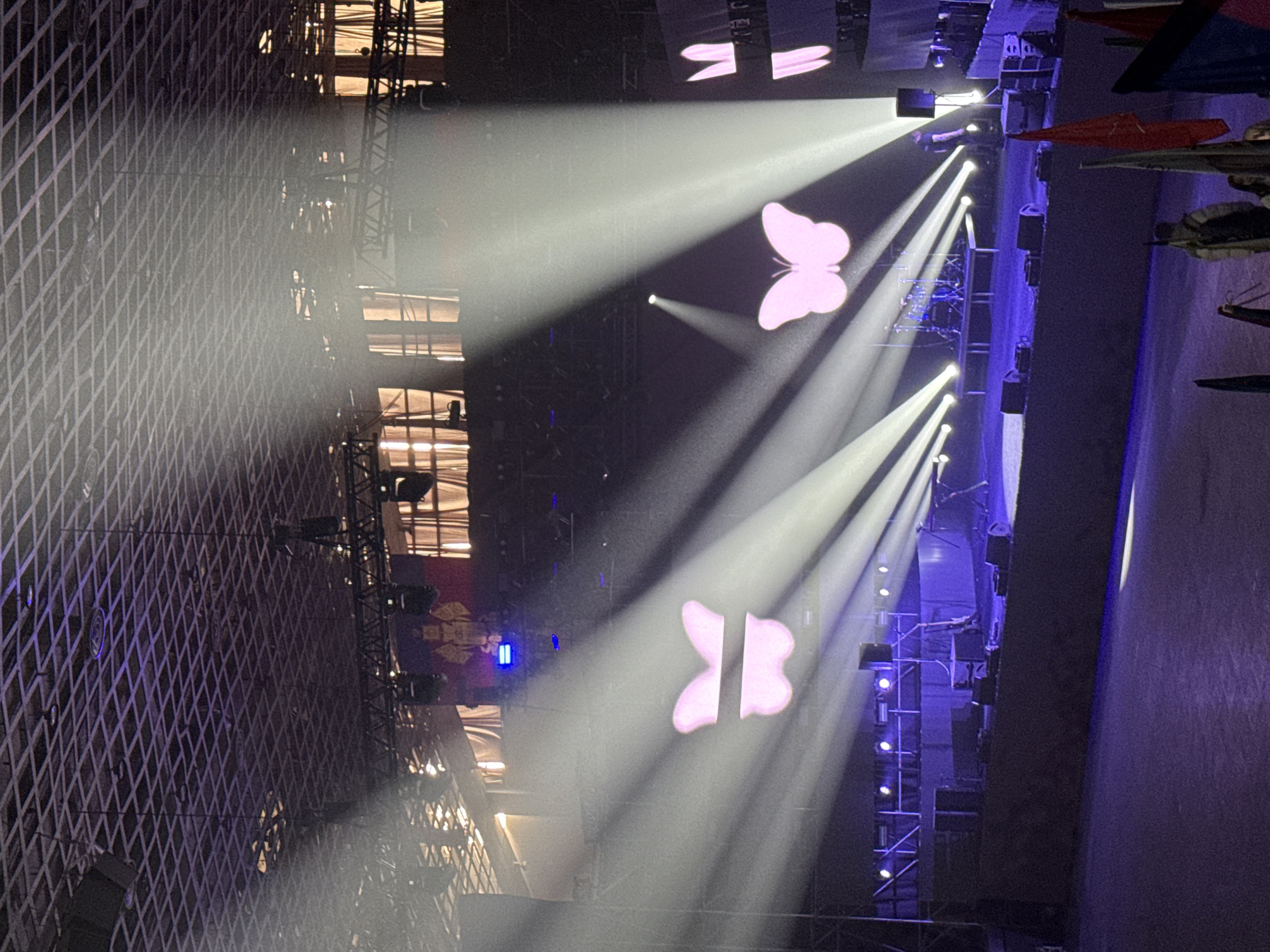 Arena concert with butterfly light displays draws crowds, witnesses