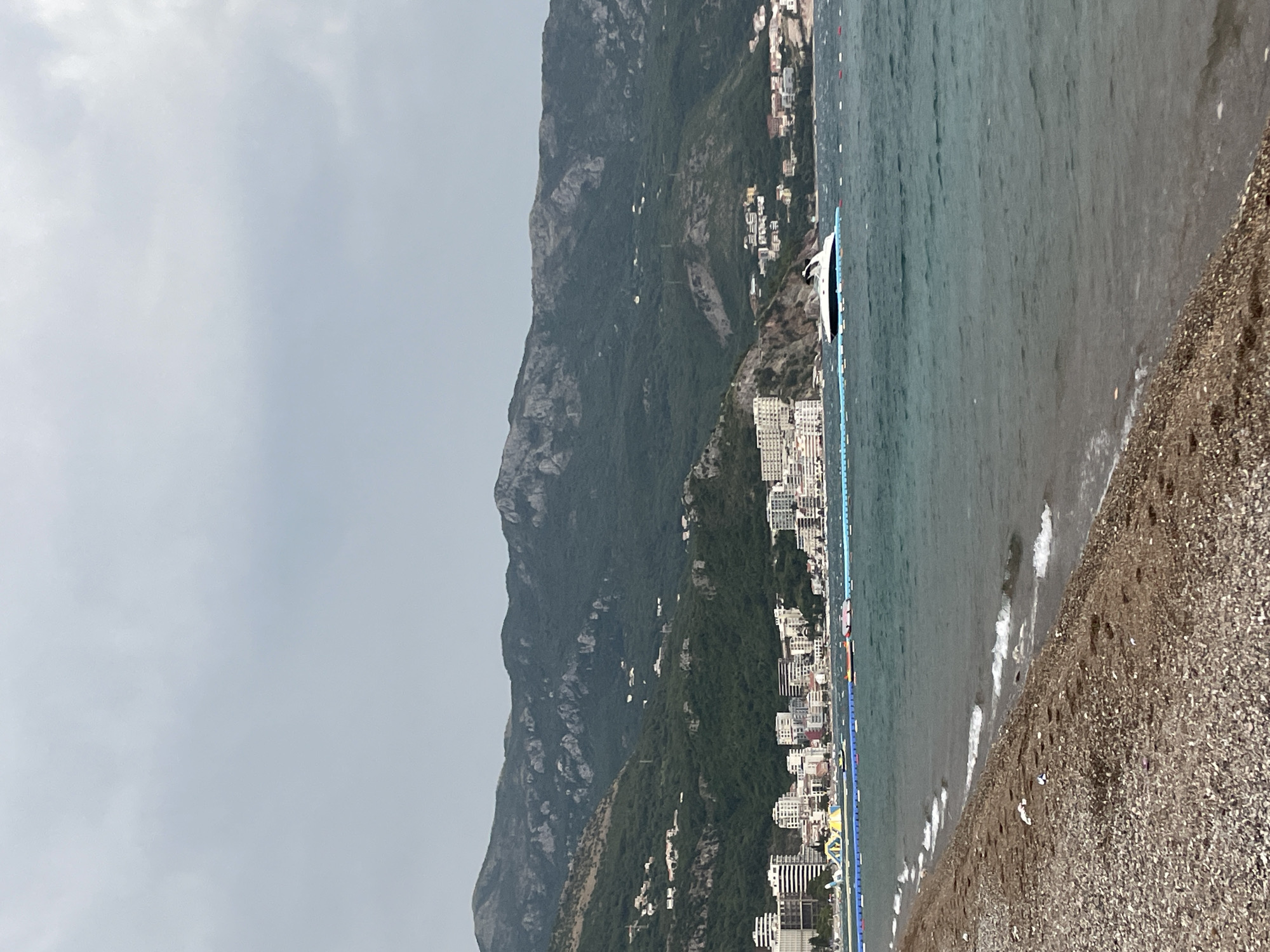 Overcast afternoon along the Montenegrin Riviera coast