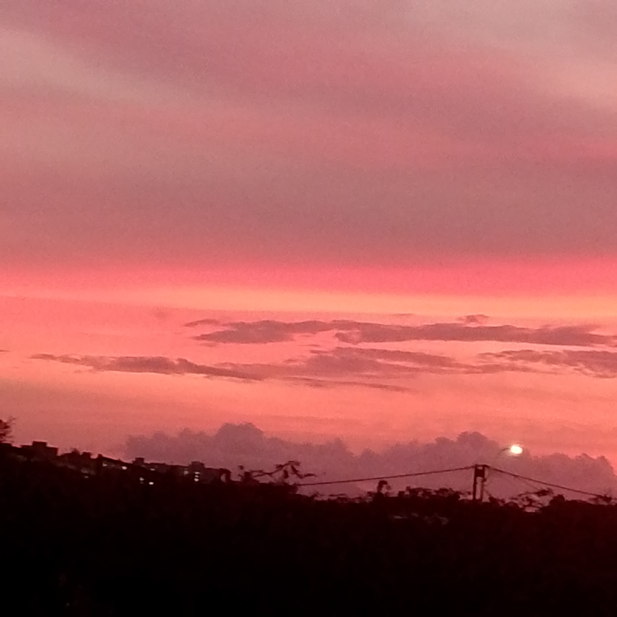 Vivid sunset captured across Altagracia, Venezuela evening