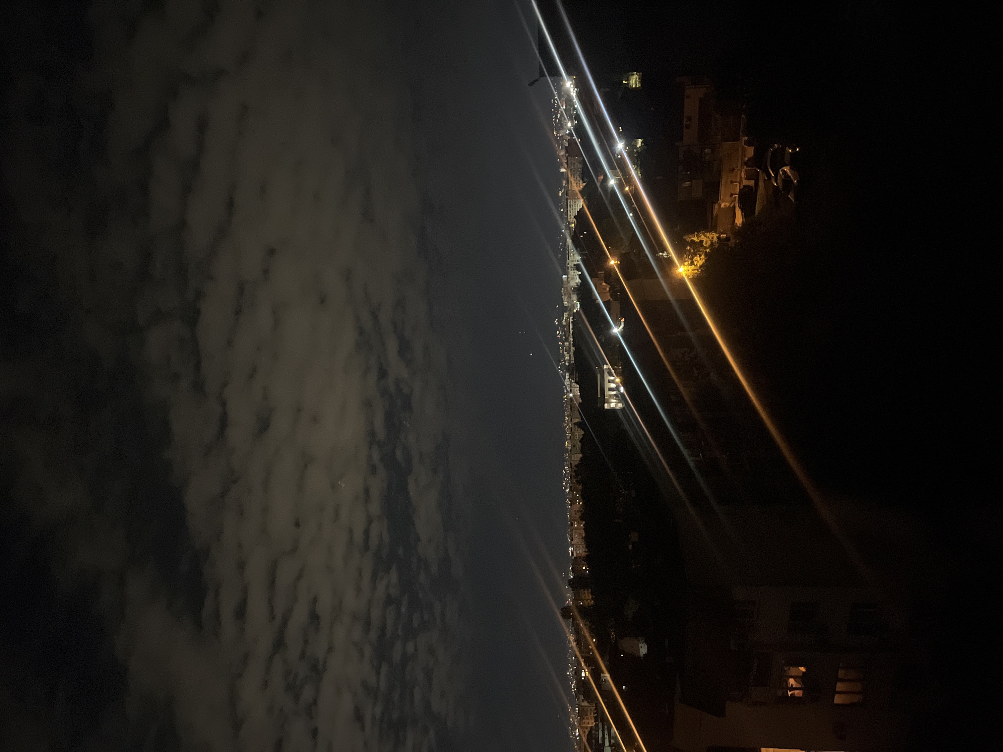 Nighttime Sofia cityscape captured from elevated vantage point
