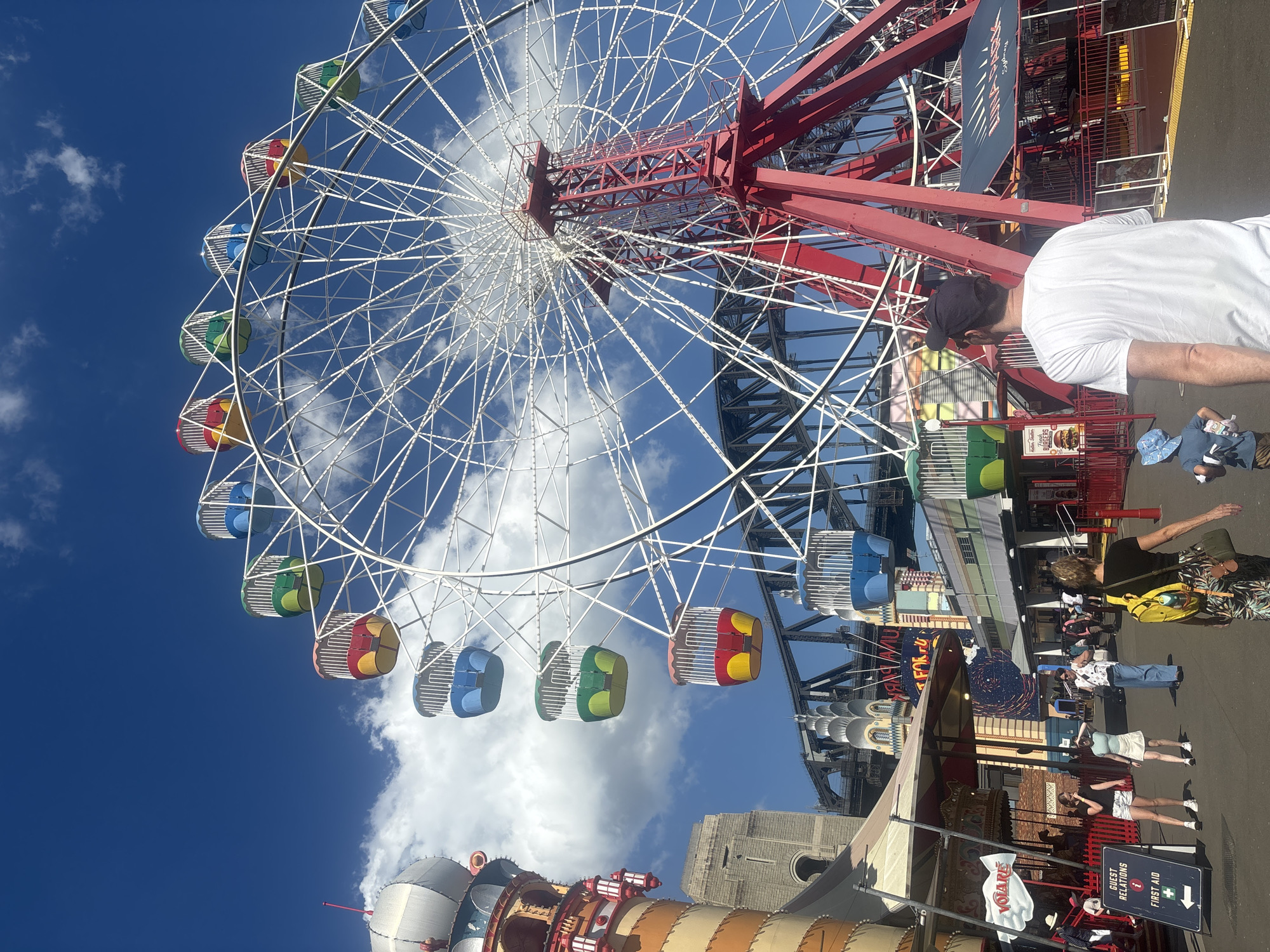 Luna Park Sydney Ferris wheel observed during early morning hours