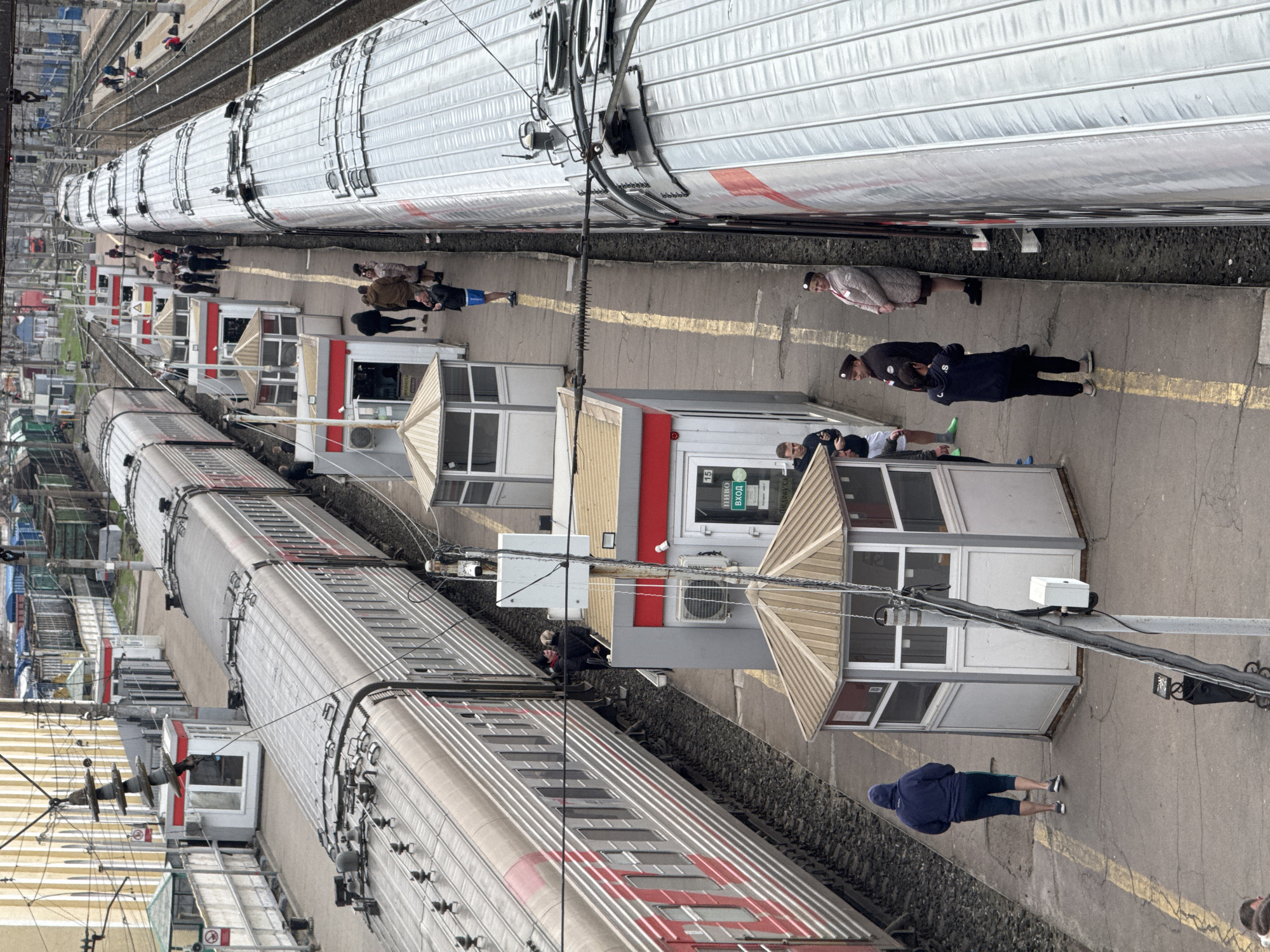 Morning railway station activity documented in Rossosh, Russia